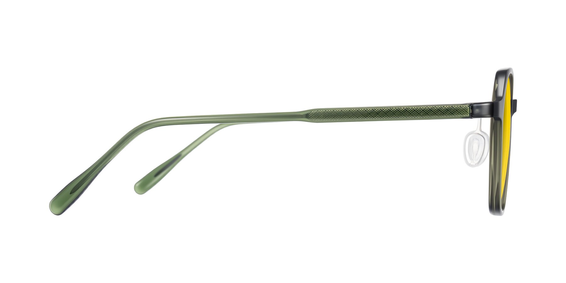 Side of Alston in Dark Green with Yellow Tinted Lenses
