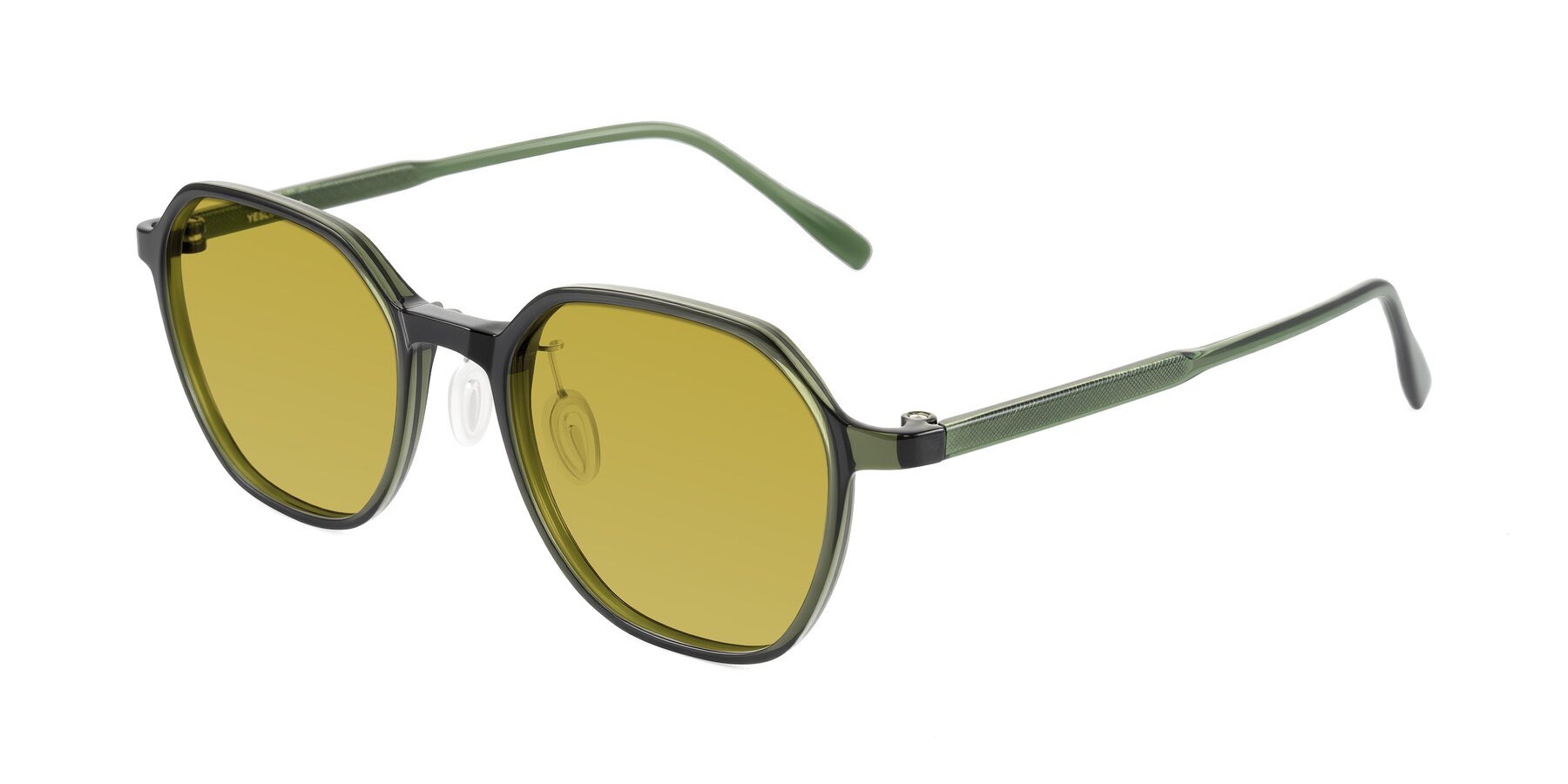Angle of Alston in Dark Green with Champagne Tinted Lenses