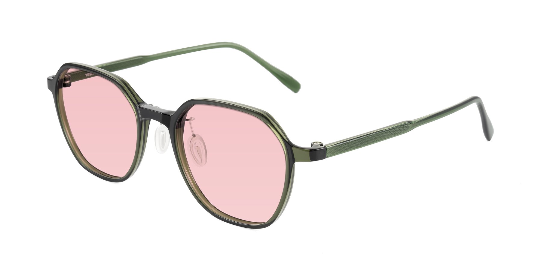 Angle of Alston in Dark Green with Light Garnet Tinted Lenses