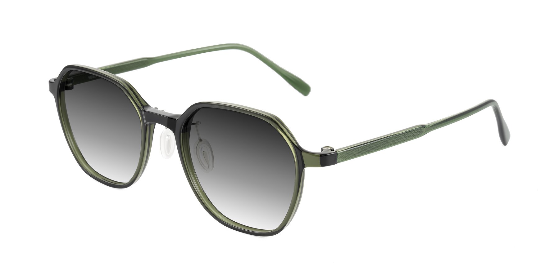 Angle of Alston in Dark Green with Gray Gradient Lenses