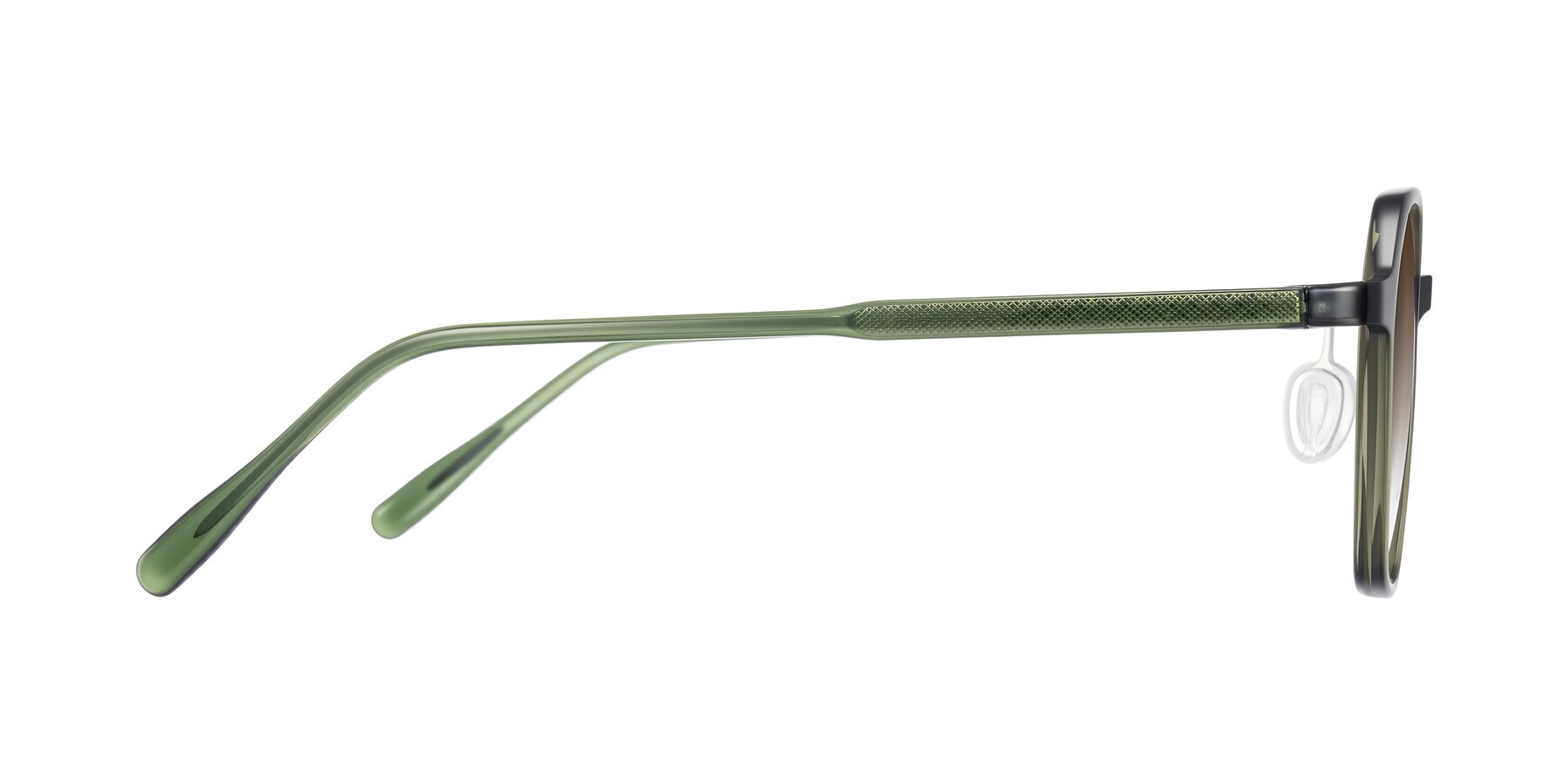 Side of Alston in Dark Green with Brown Gradient Lenses