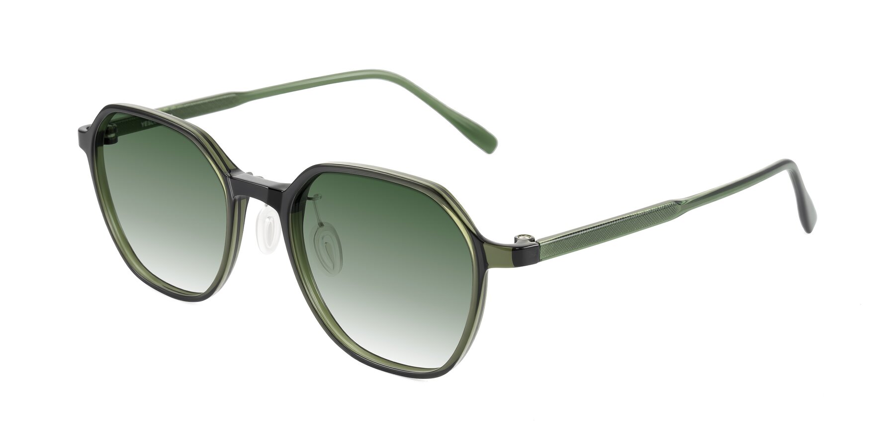 Angle of Alston in Dark Green with Green Gradient Lenses
