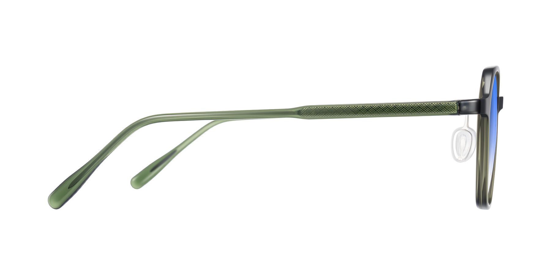 Side of Alston in Dark Green with Blue Gradient Lenses