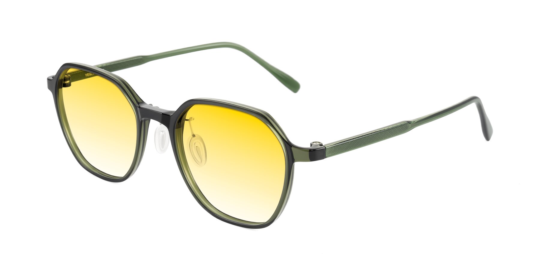 Angle of Alston in Dark Green with Yellow Gradient Lenses