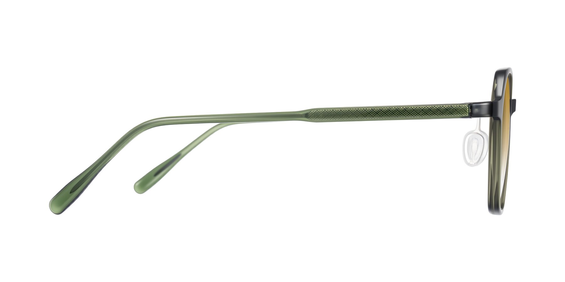 Side of Alston in Dark Green with Champagne Gradient Lenses