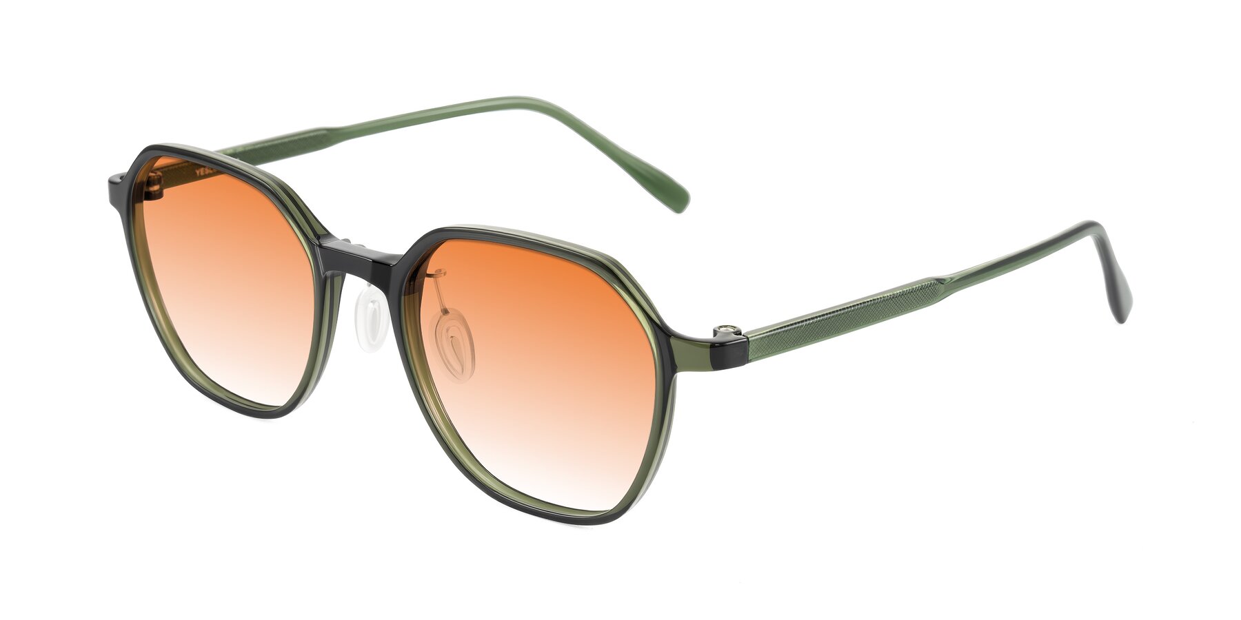 Angle of Alston in Dark Green with Orange Gradient Lenses