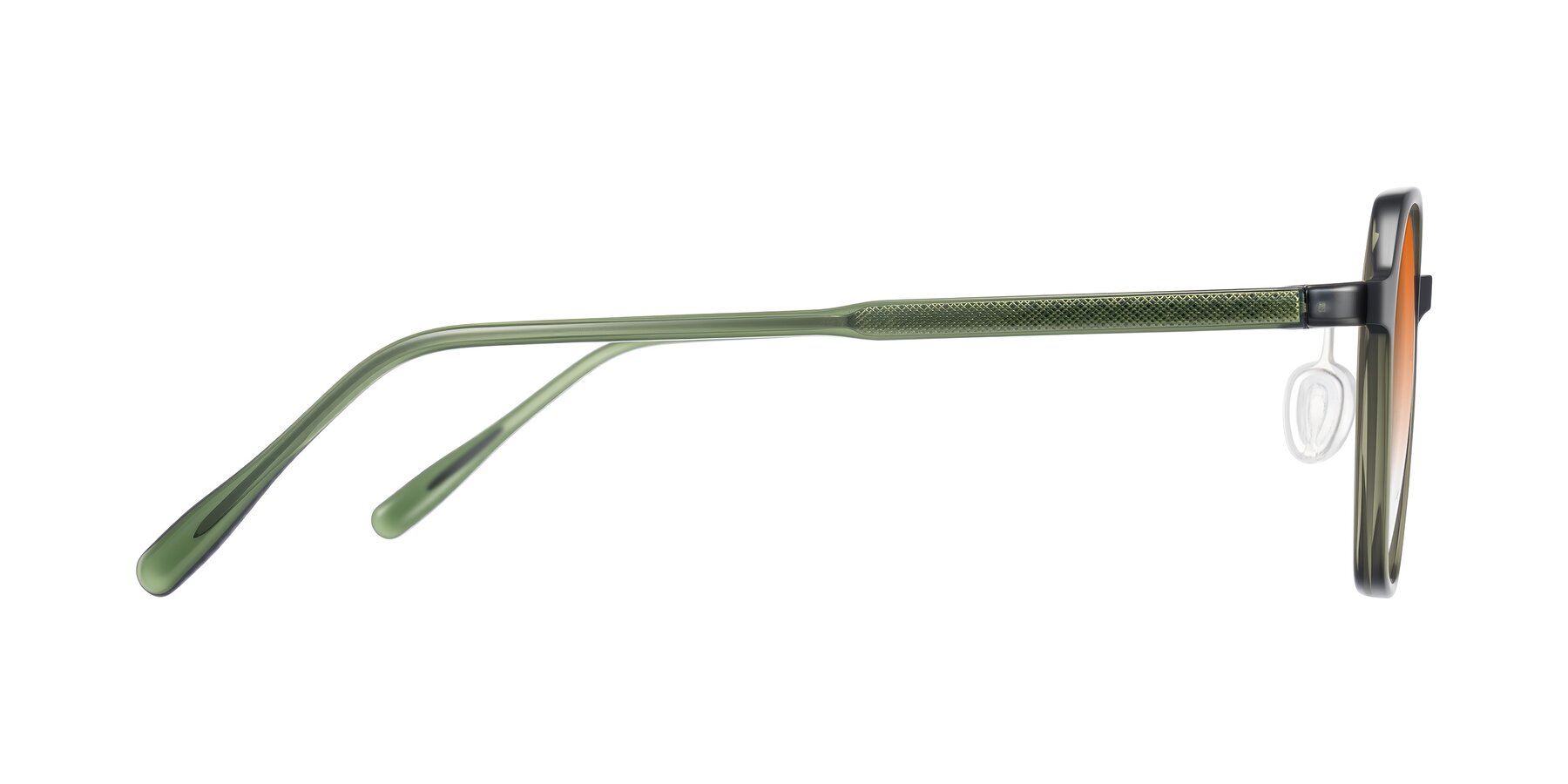 Side of Alston in Dark Green with Orange Gradient Lenses