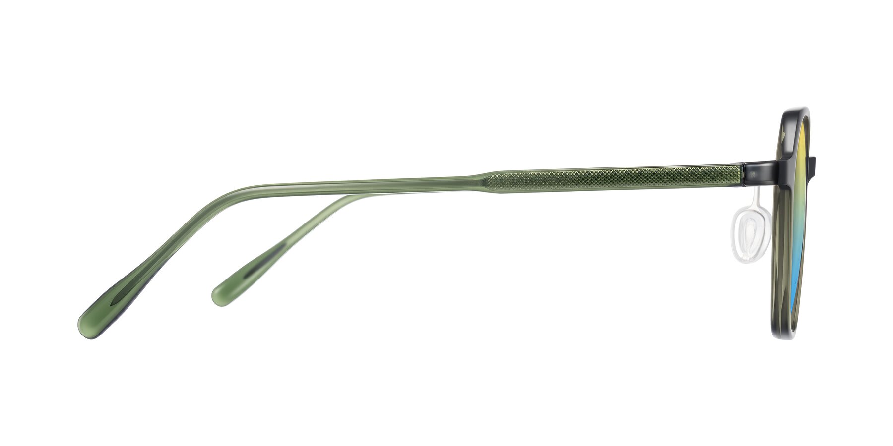 Side of Alston in Dark Green with Yellow / Blue Gradient Lenses