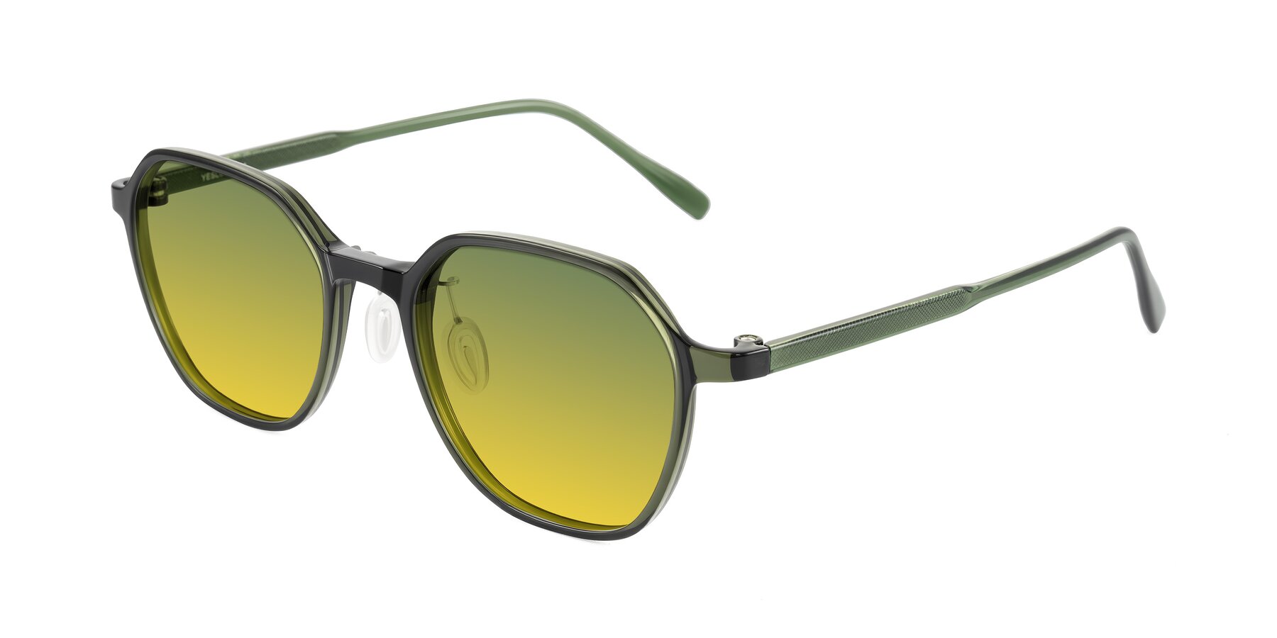 Angle of Alston in Dark Green with Green / Yellow Gradient Lenses