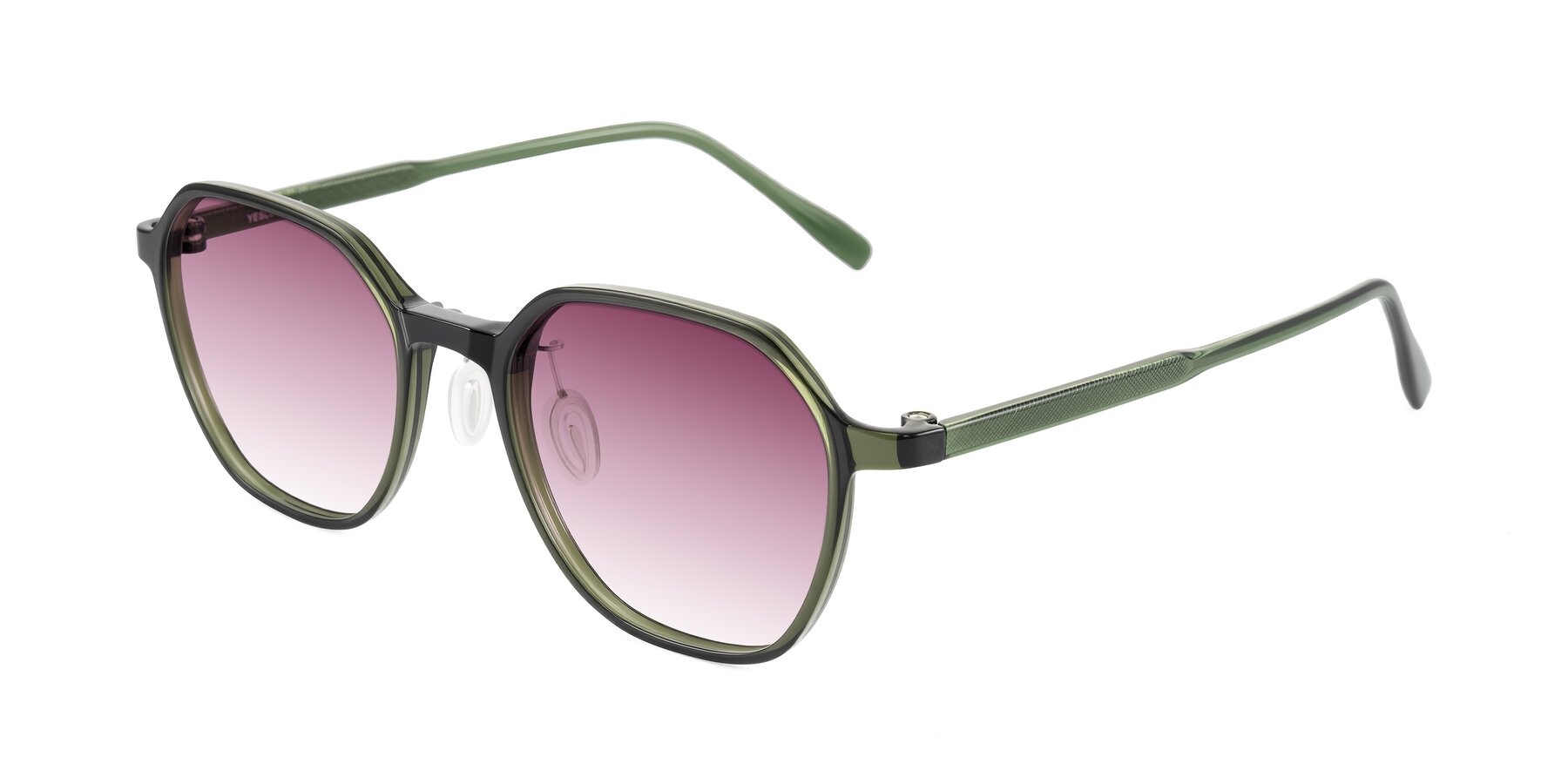 Angle of Alston in Dark Green with Wine Gradient Lenses