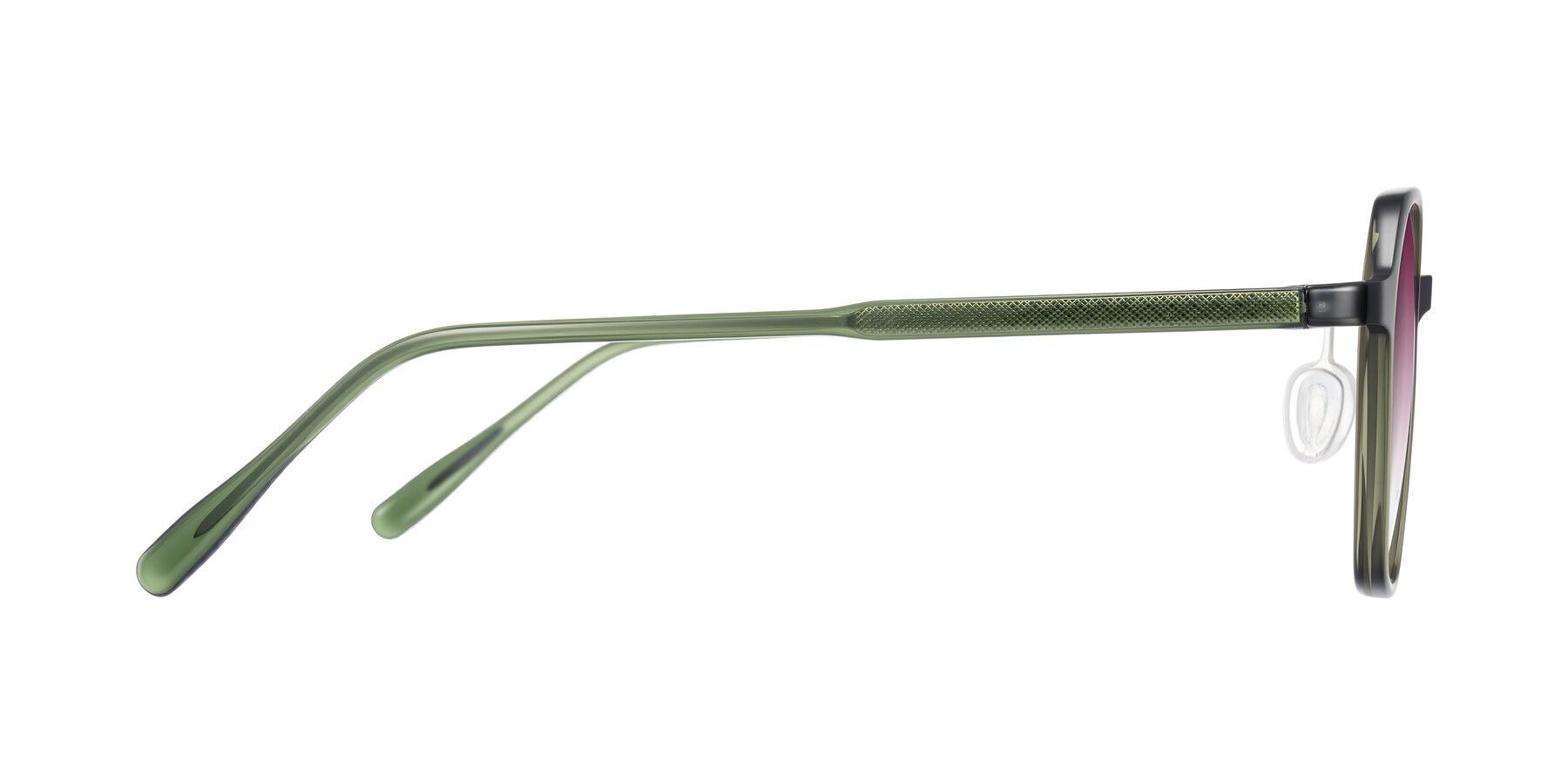 Side of Alston in Dark Green with Wine Gradient Lenses