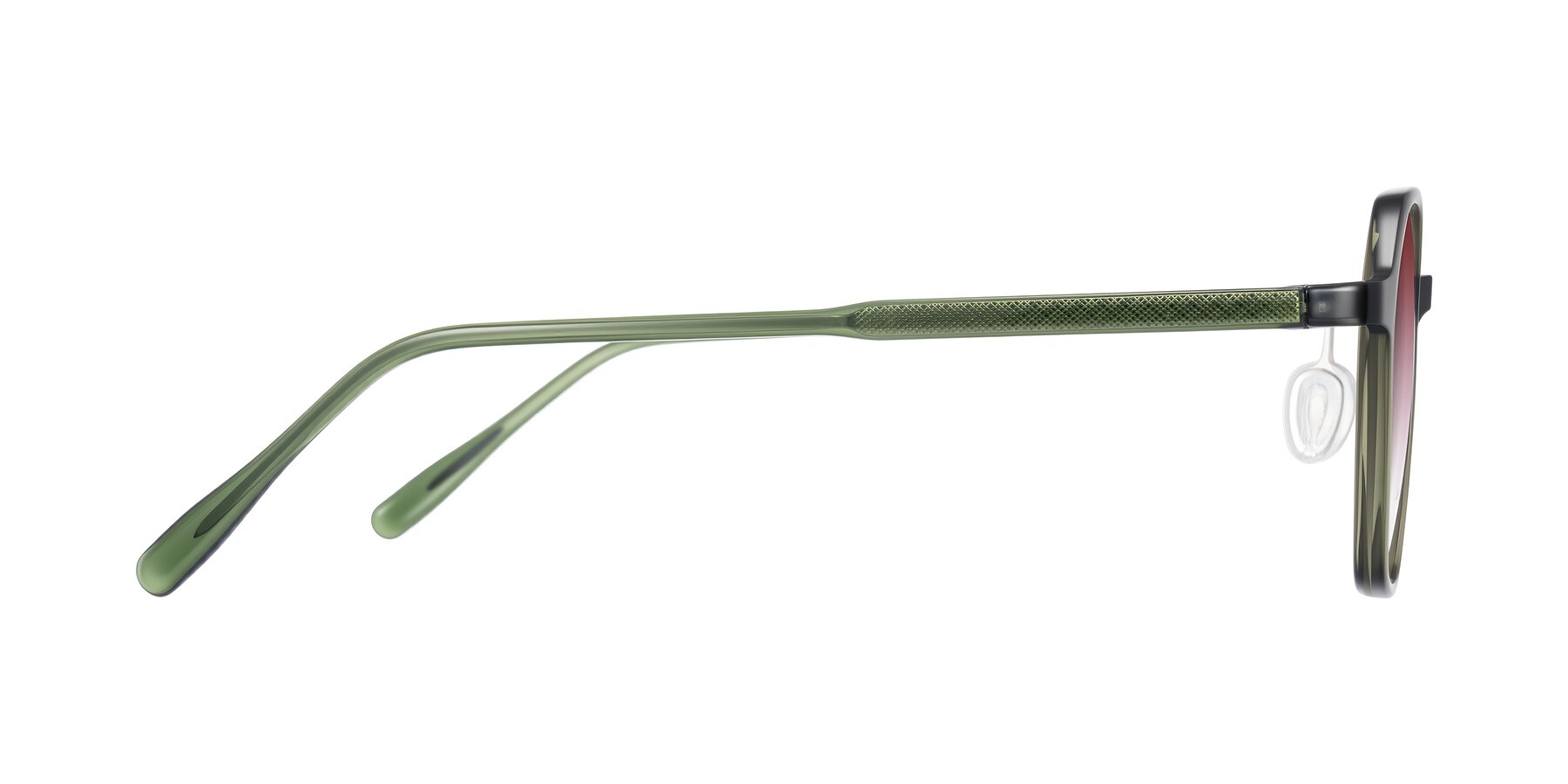 Side of Alston in Dark Green with Garnet Gradient Lenses