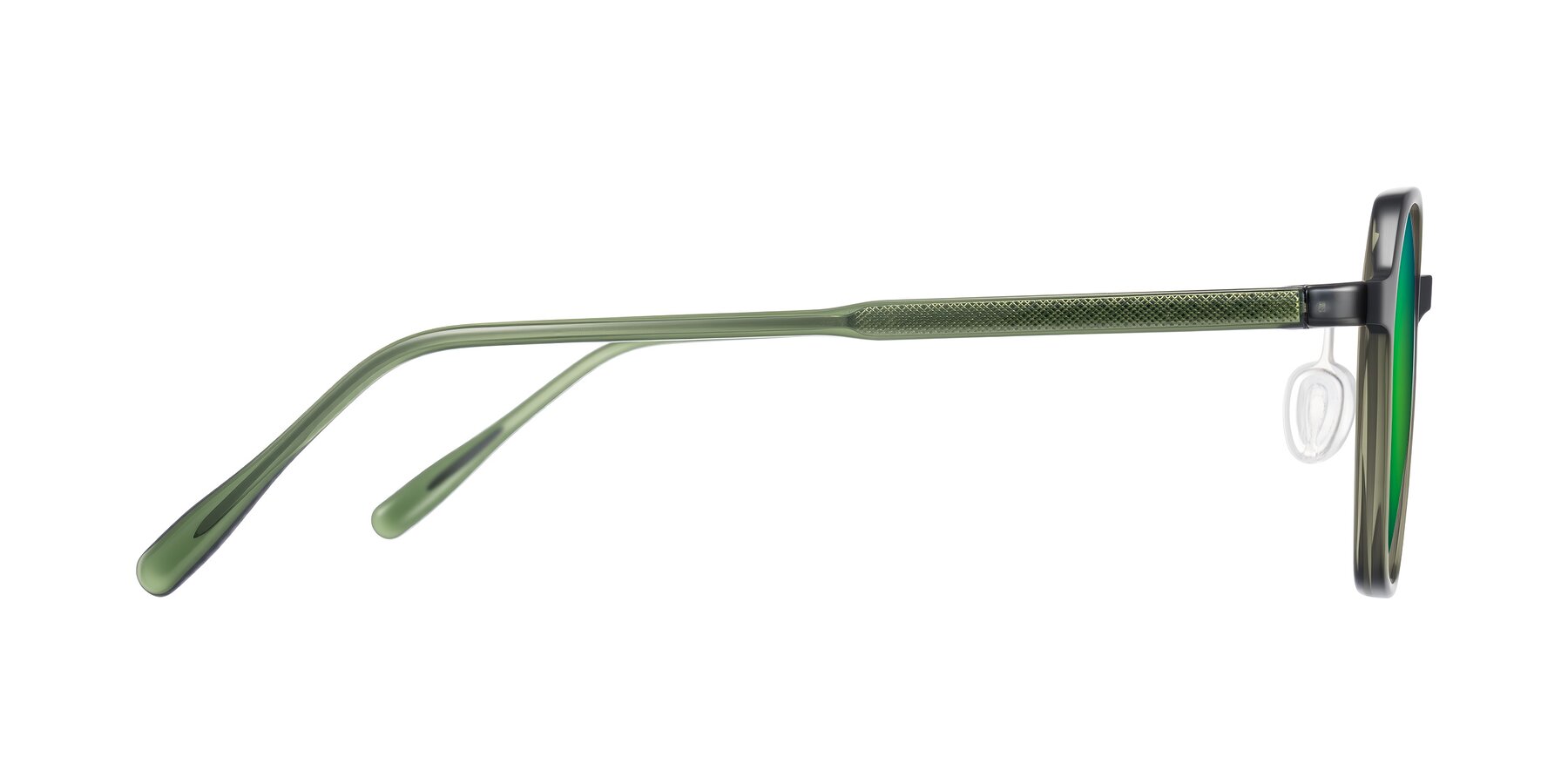 Side of Alston in Dark Green with Green Mirrored Lenses