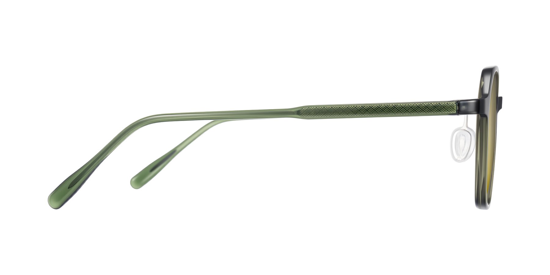 Side of Alston in Dark Green with Gold Mirrored Lenses