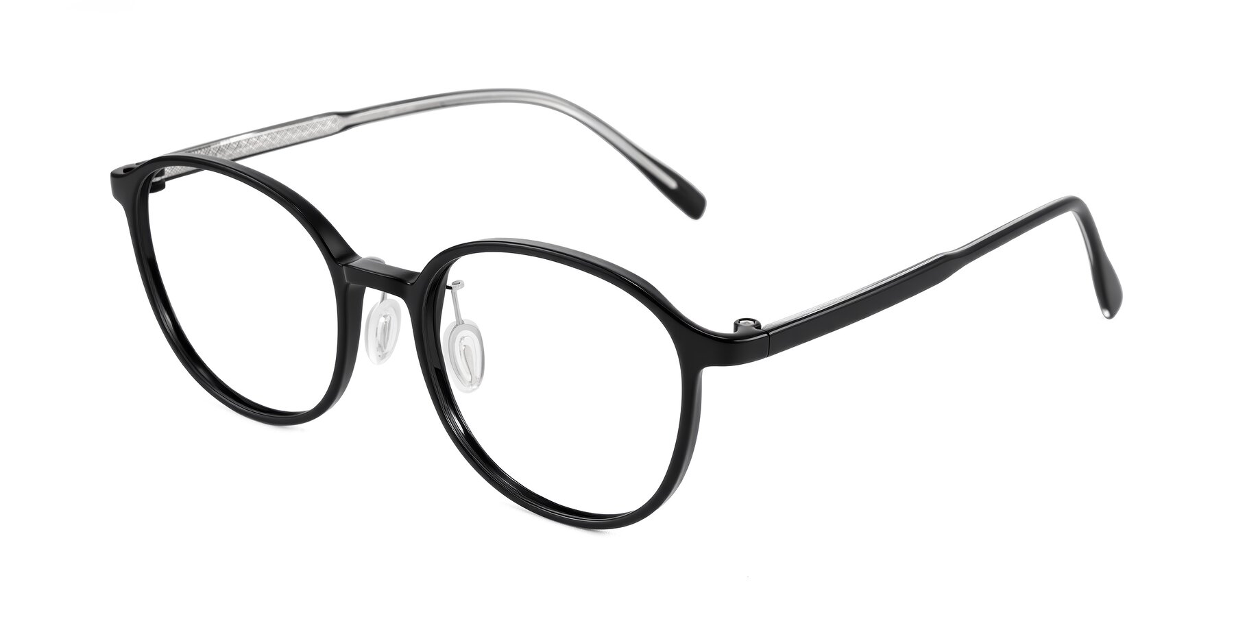 Angle of Vessani in Black with Clear Eyeglass Lenses