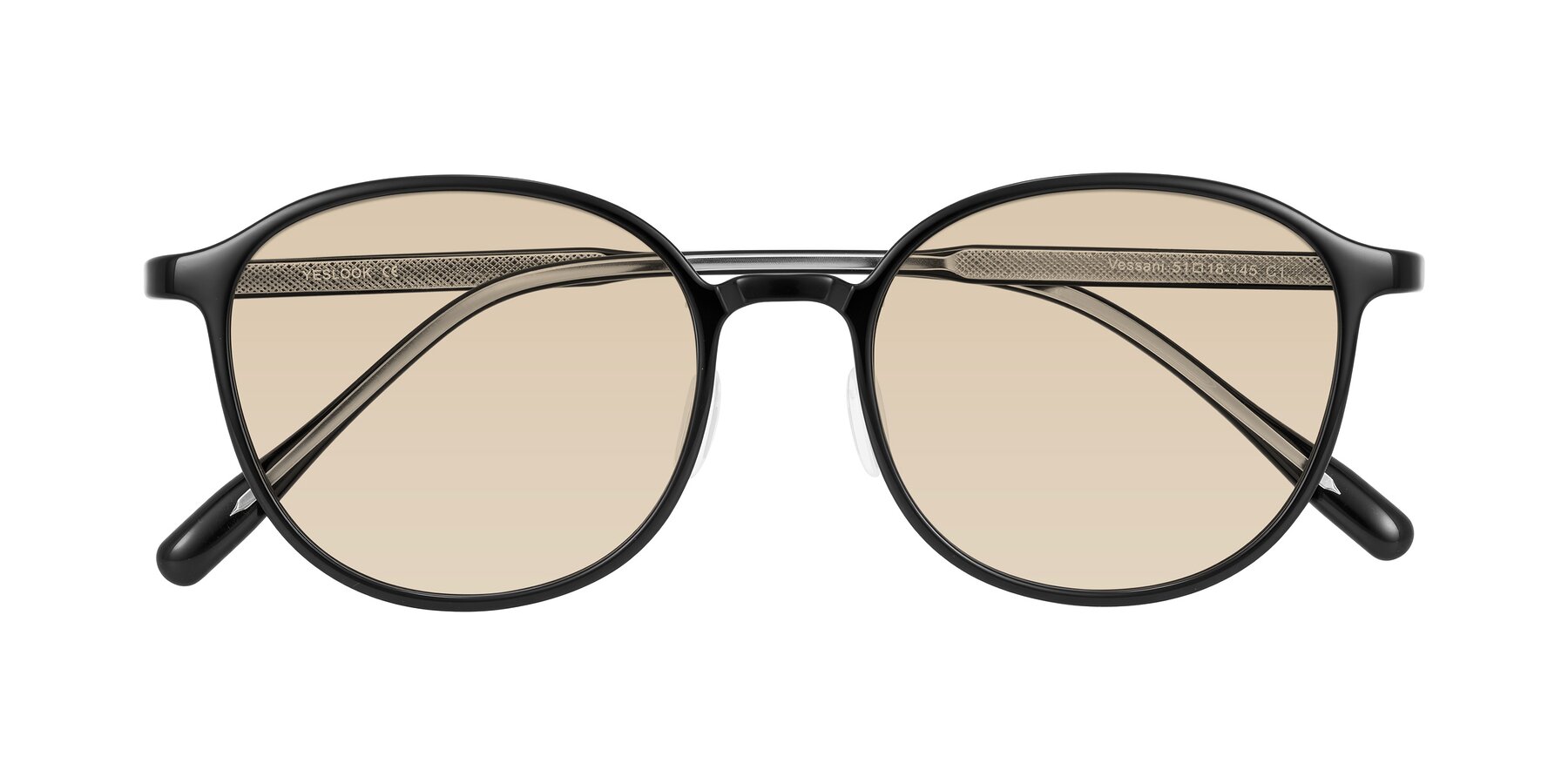 Folded Front of Vessani in Black with Light Brown Tinted Lenses