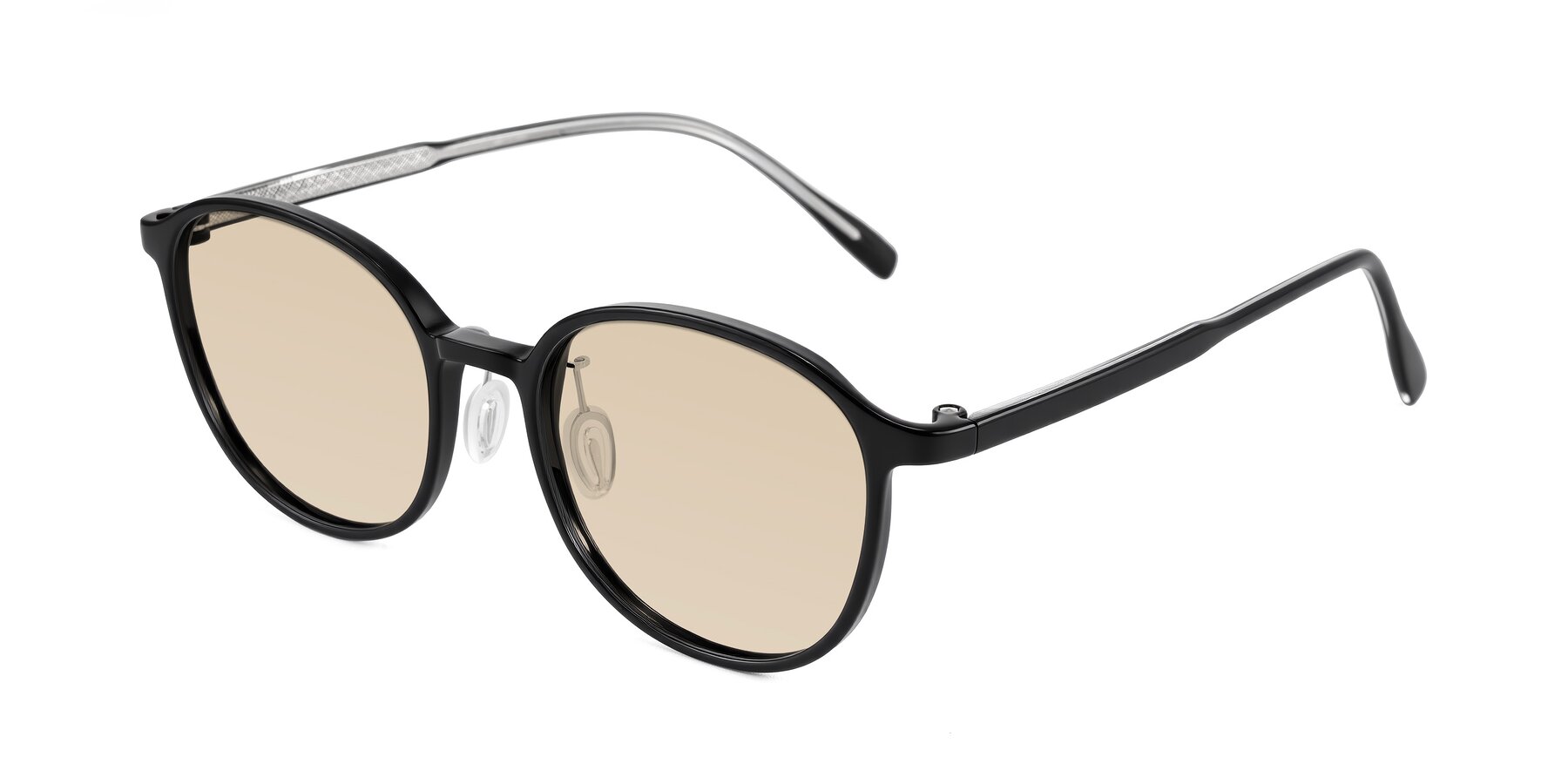 Angle of Vessani in Black with Light Brown Tinted Lenses