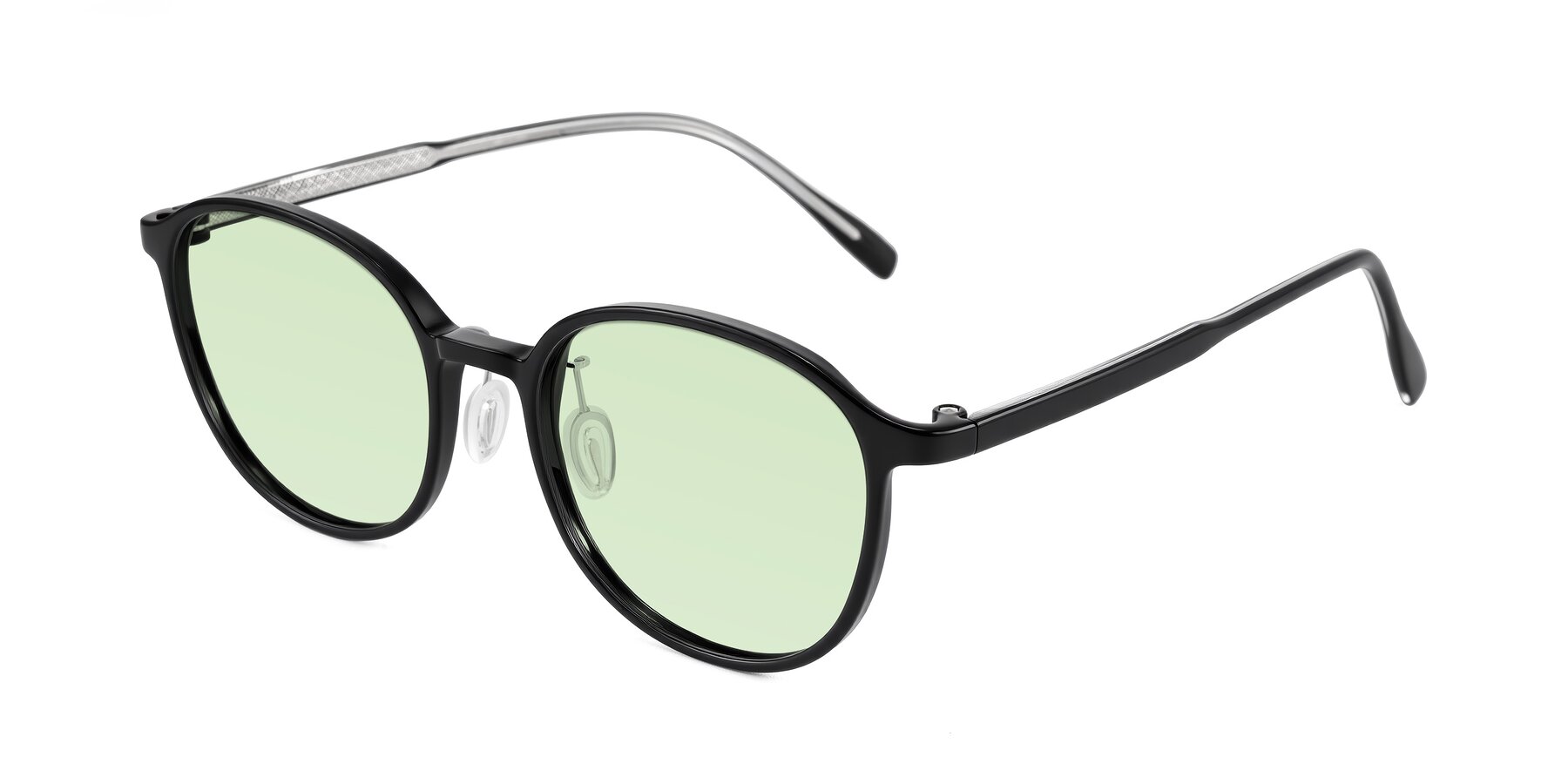 Angle of Vessani in Black with Light Green Tinted Lenses
