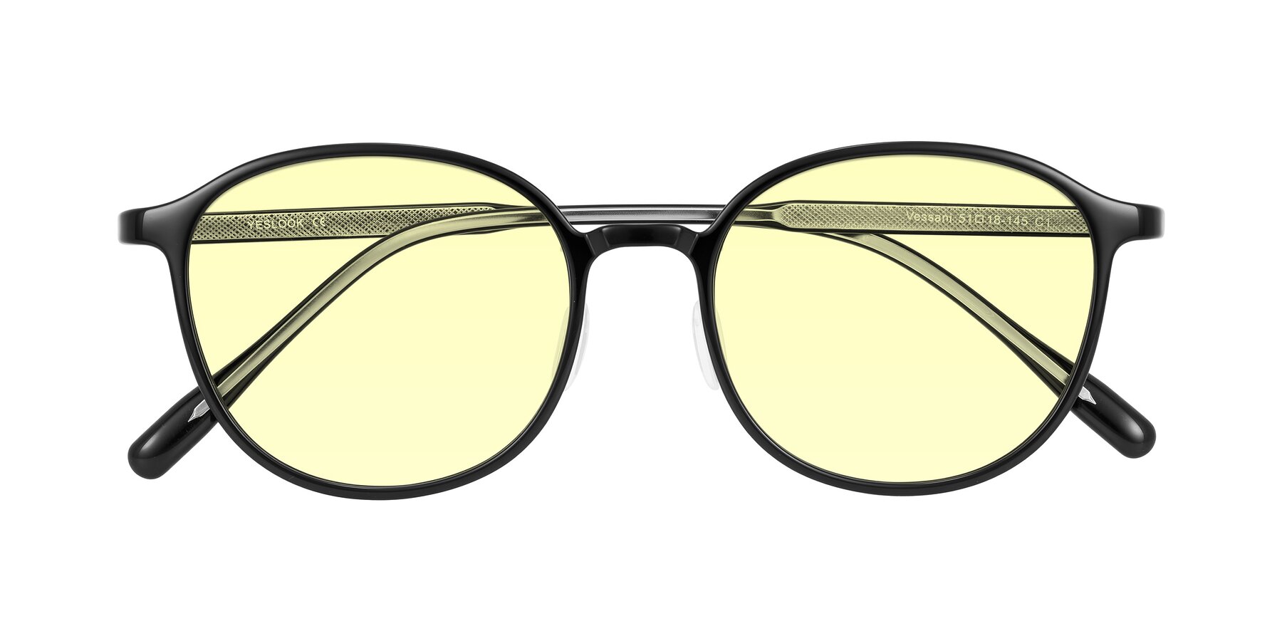 Folded Front of Vessani in Black with Light Yellow Tinted Lenses