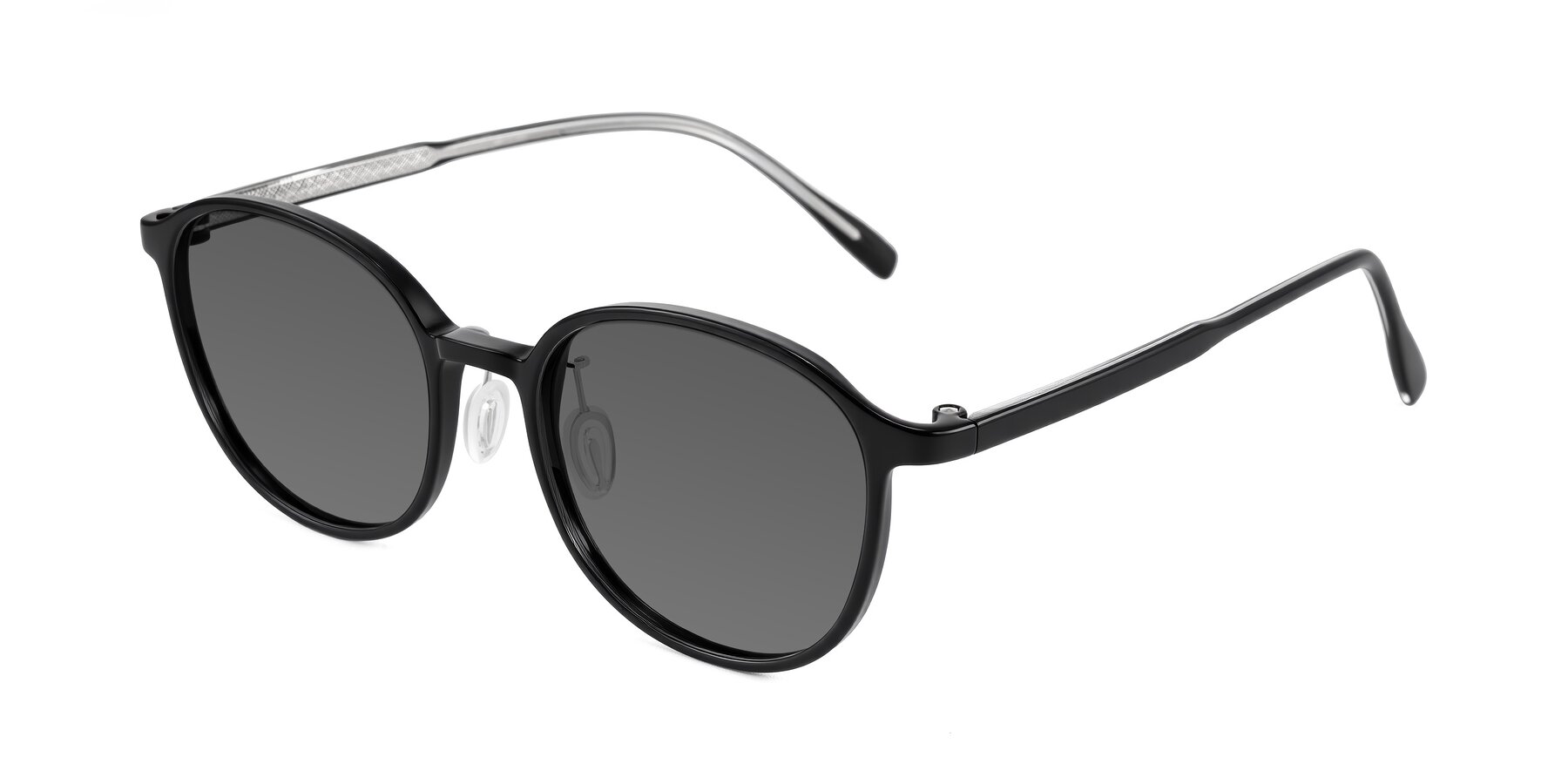 Angle of Vessani in Black with Medium Gray Tinted Lenses