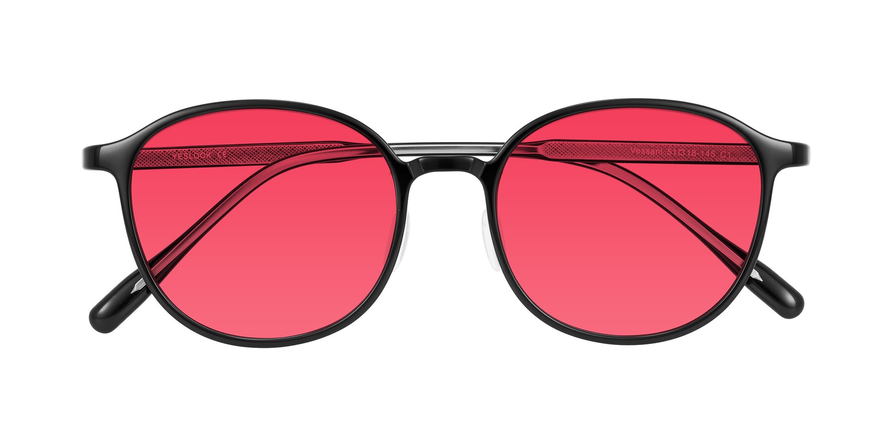 Folded Front of Vessani in Black with Red Tinted Lenses