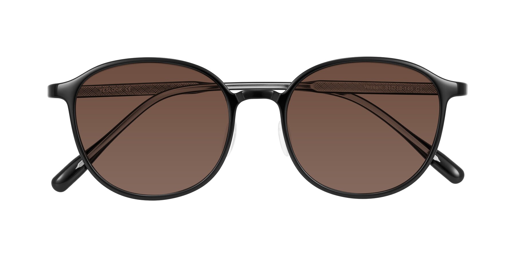 Folded Front of Vessani in Black with Brown Tinted Lenses