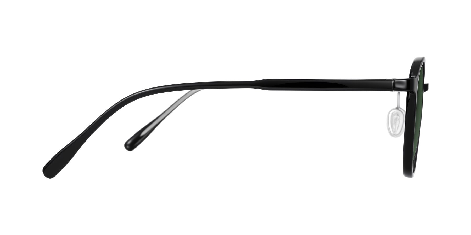 Side of Vessani in Black with Green Tinted Lenses