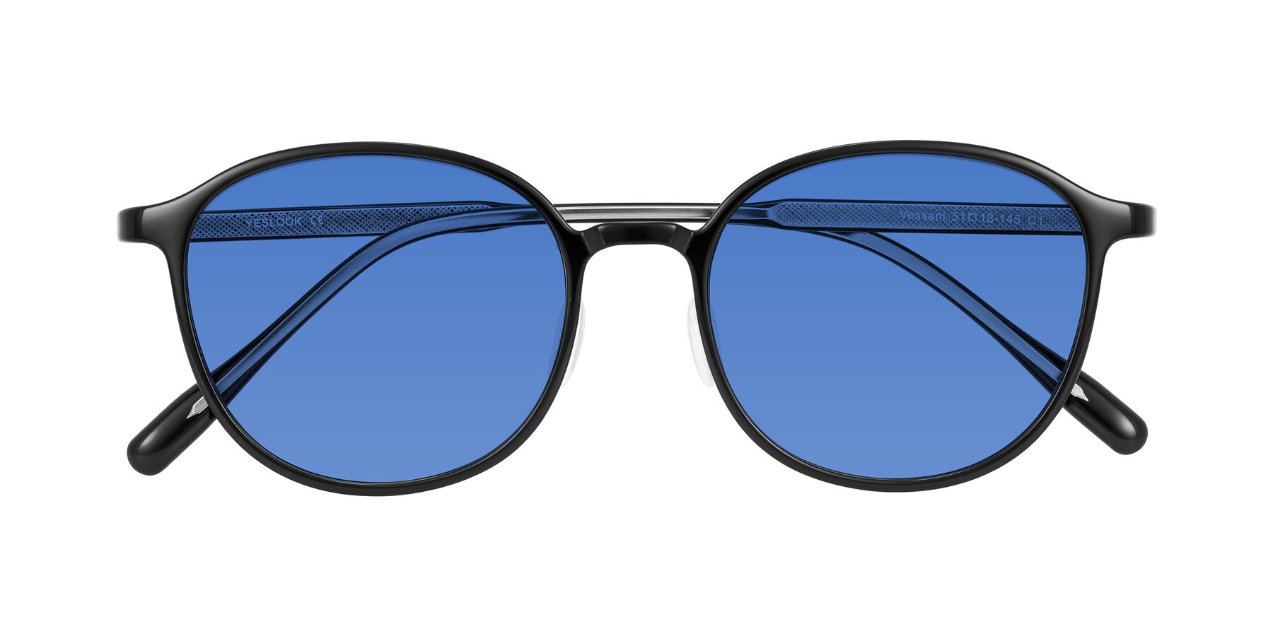 Folded Front of Vessani in Black with Blue Tinted Lenses