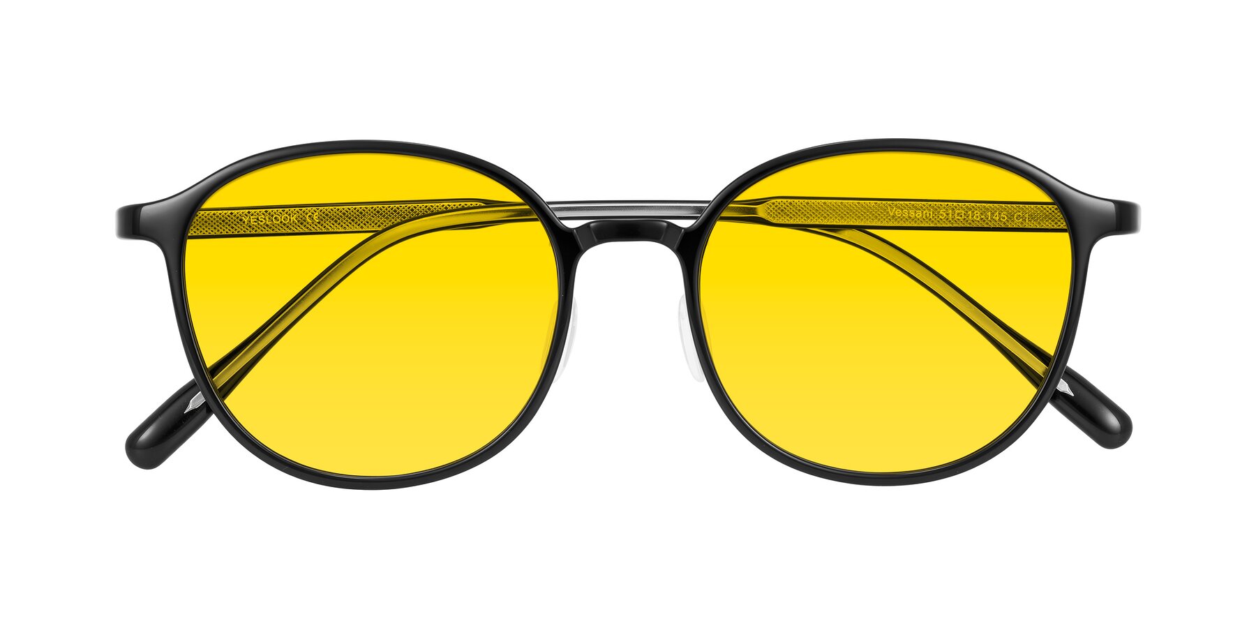 Folded Front of Vessani in Black with Yellow Tinted Lenses