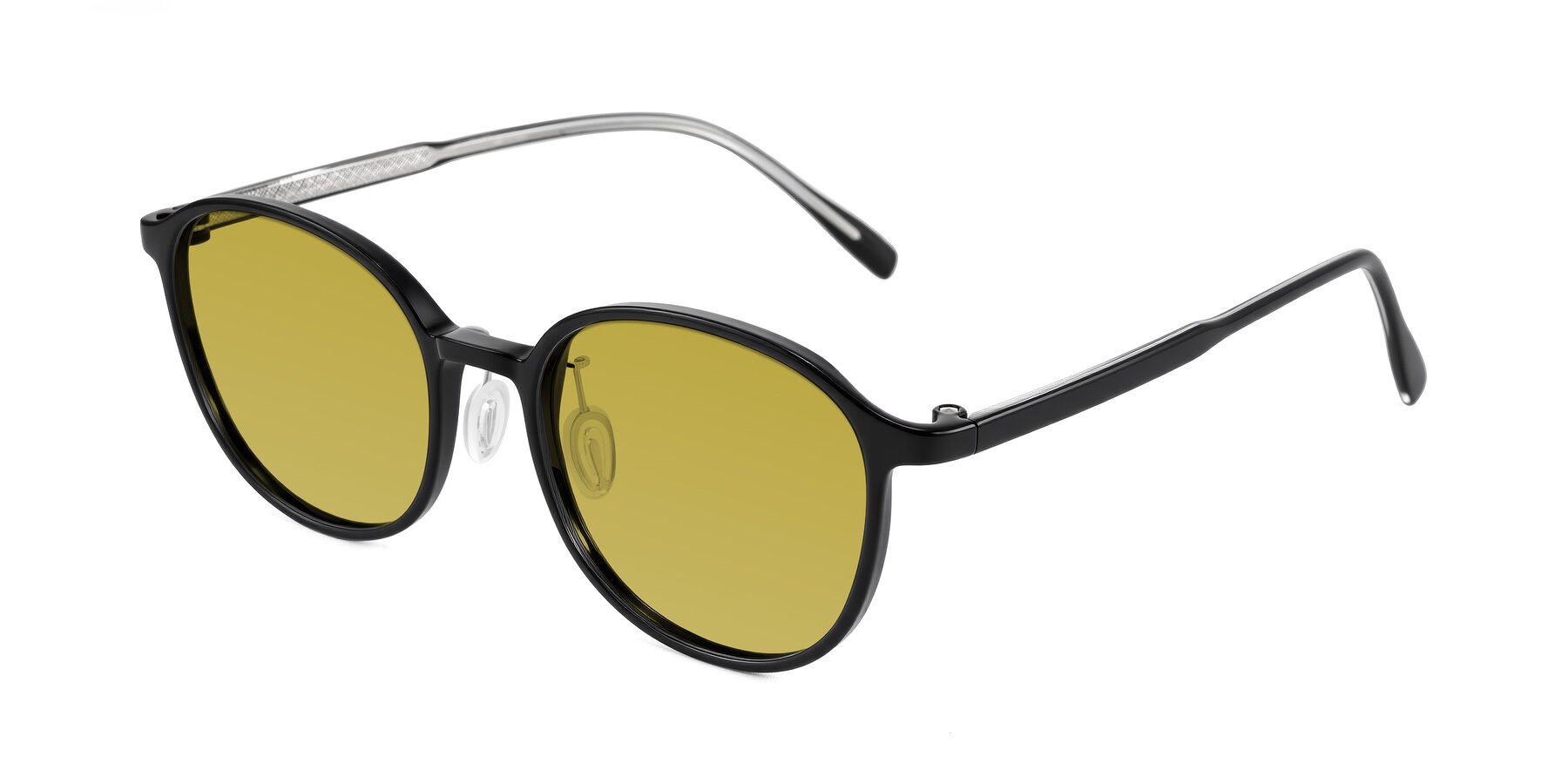 Angle of Vessani in Black with Champagne Tinted Lenses