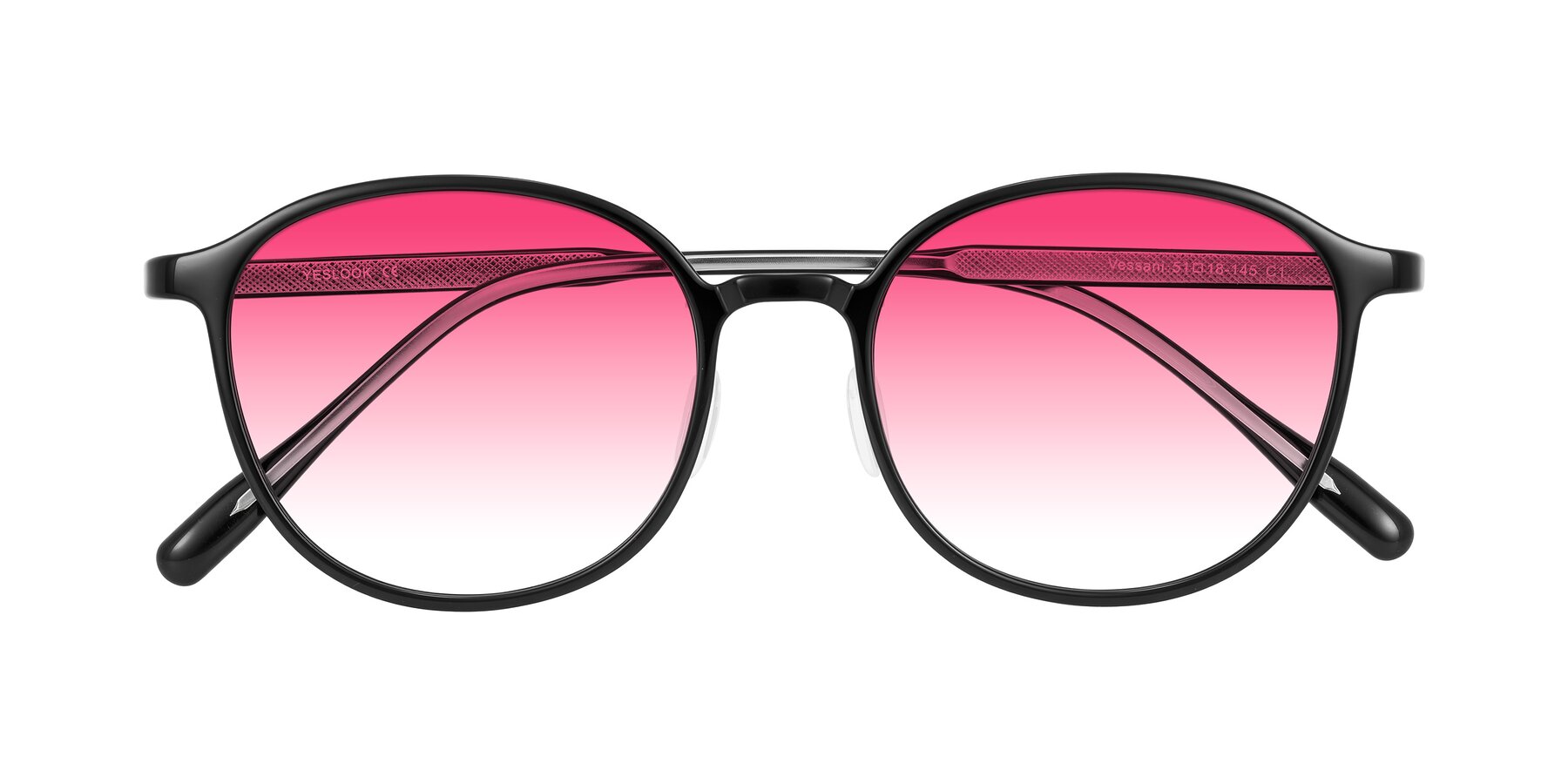 Folded Front of Vessani in Black with Pink Gradient Lenses