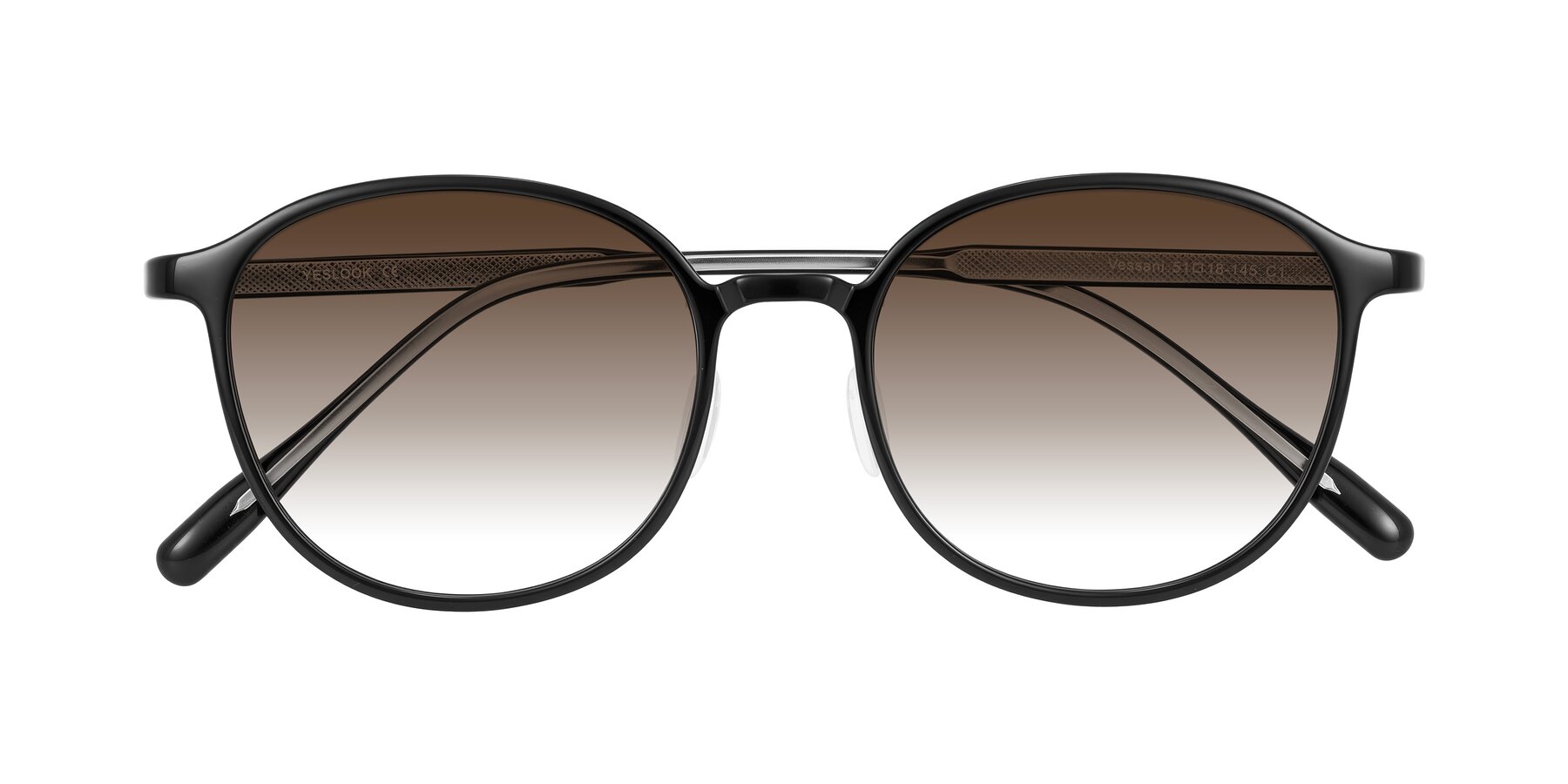 Folded Front of Vessani in Black with Brown Gradient Lenses