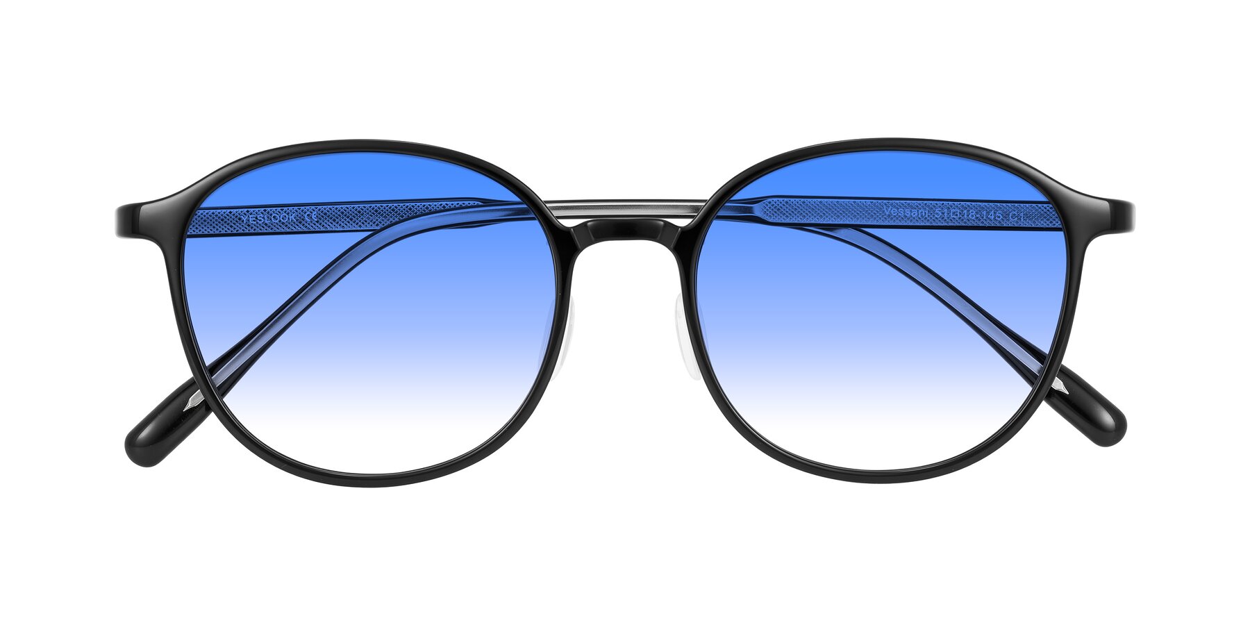 Folded Front of Vessani in Black with Blue Gradient Lenses