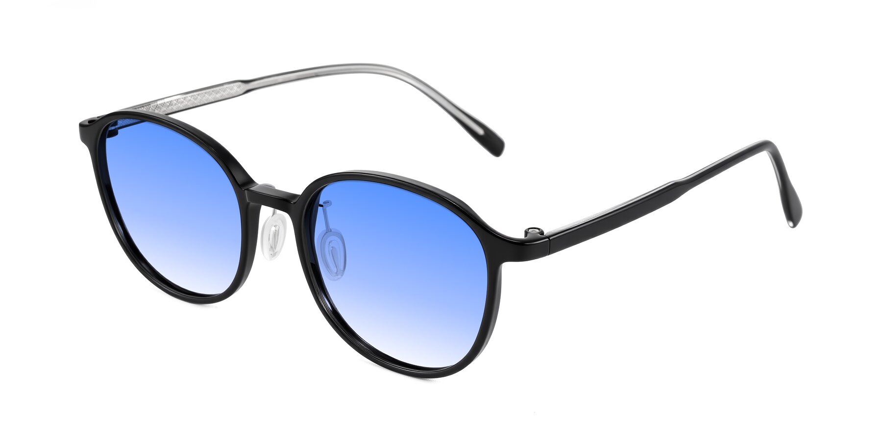 Angle of Vessani in Black with Blue Gradient Lenses