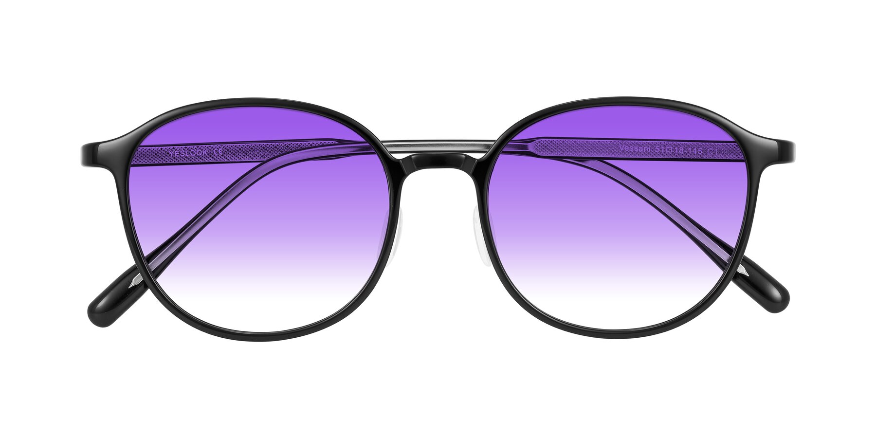 Folded Front of Vessani in Black with Purple Gradient Lenses