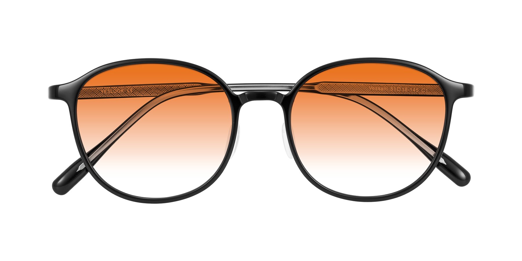 Folded Front of Vessani in Black with Orange Gradient Lenses