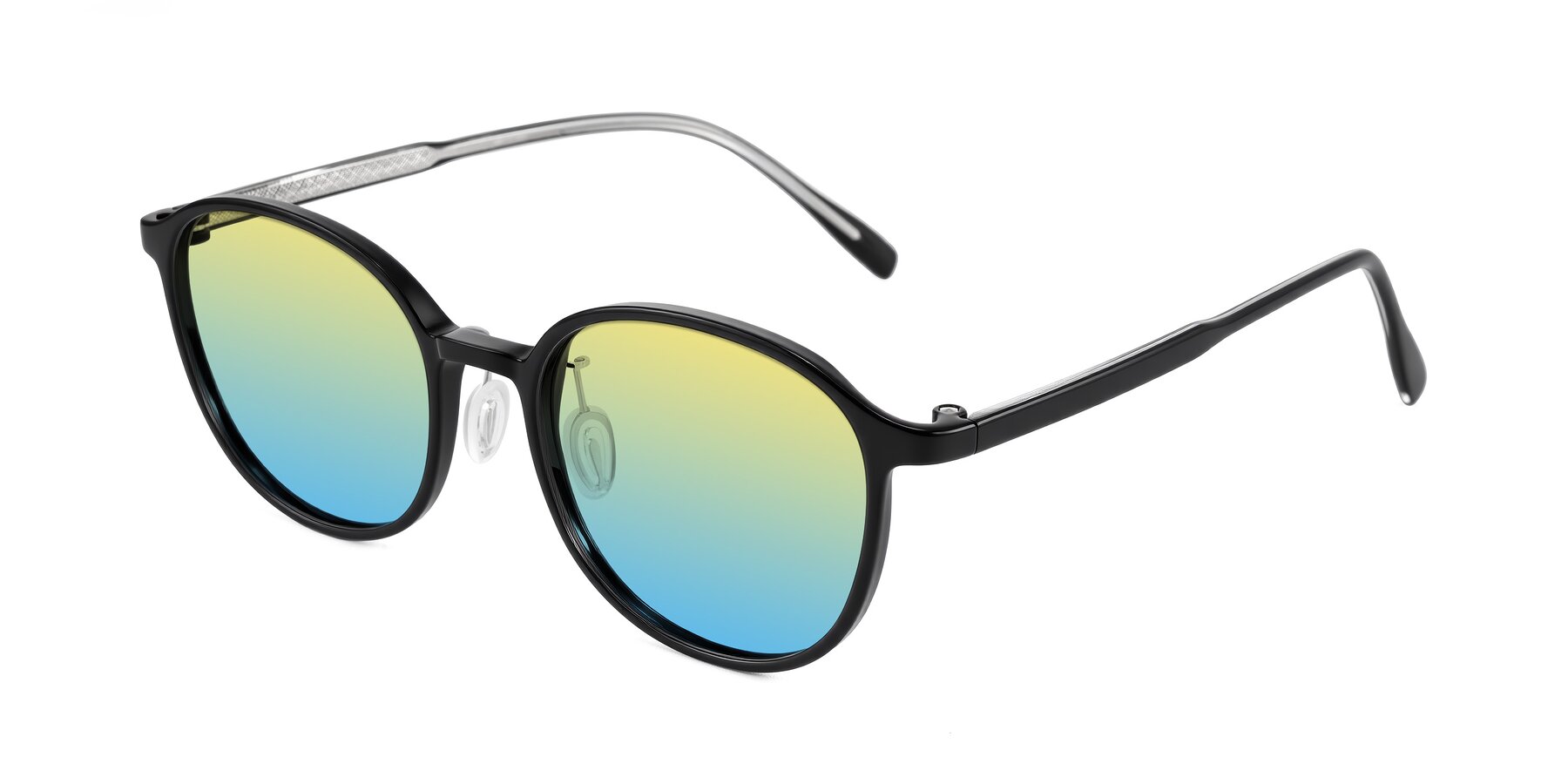 Angle of Vessani in Black with Yellow / Blue Gradient Lenses