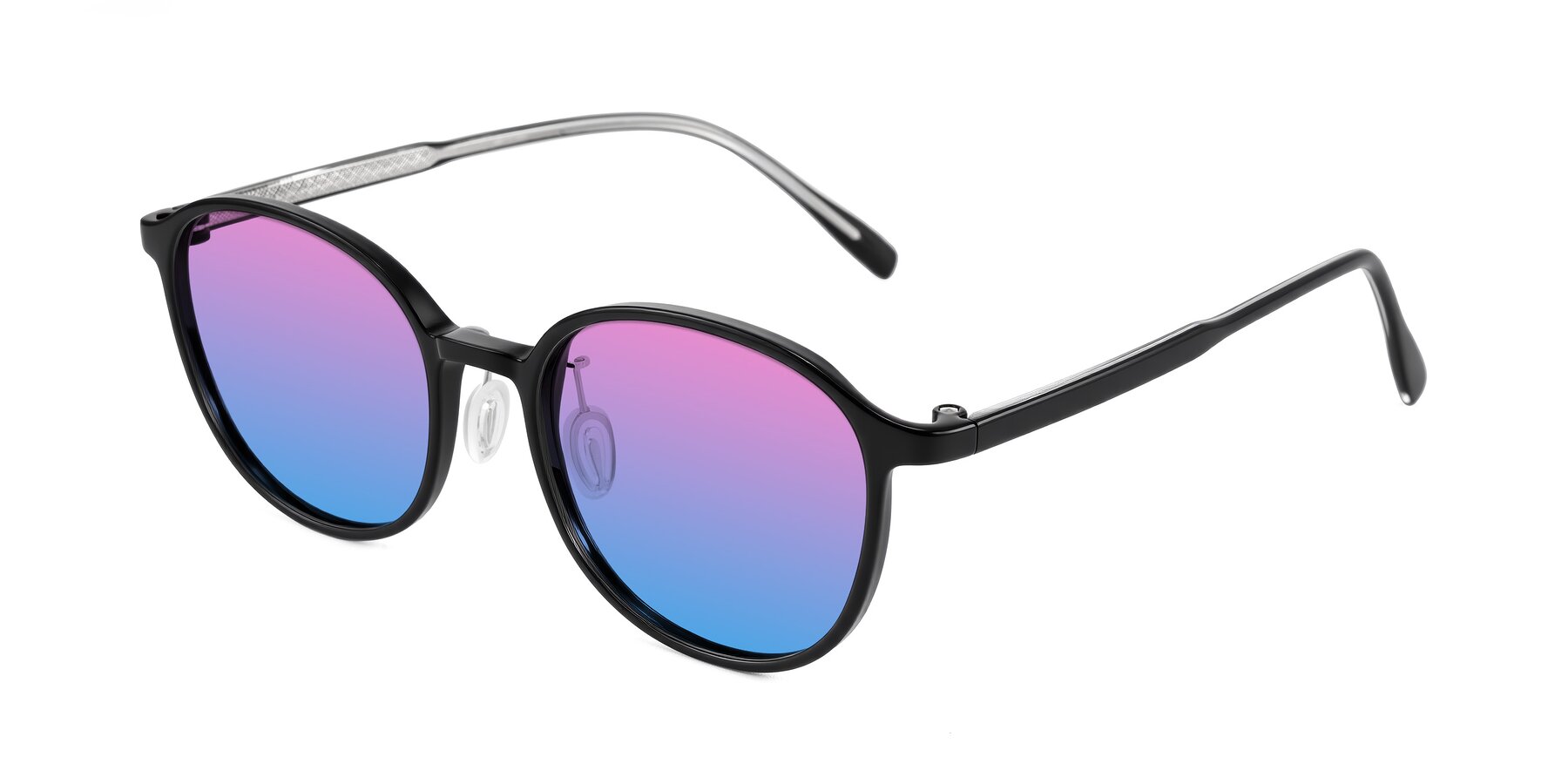 Angle of Vessani in Black with Pink / Blue Gradient Lenses