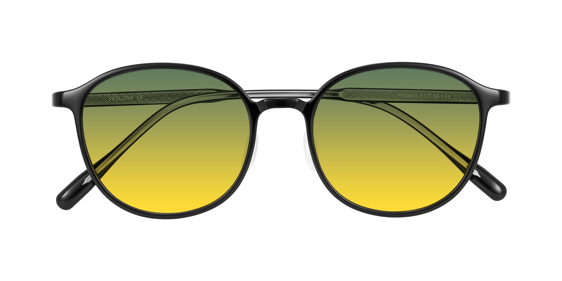 Folded Front of Vessani in Black with Green / Yellow Gradient Lenses