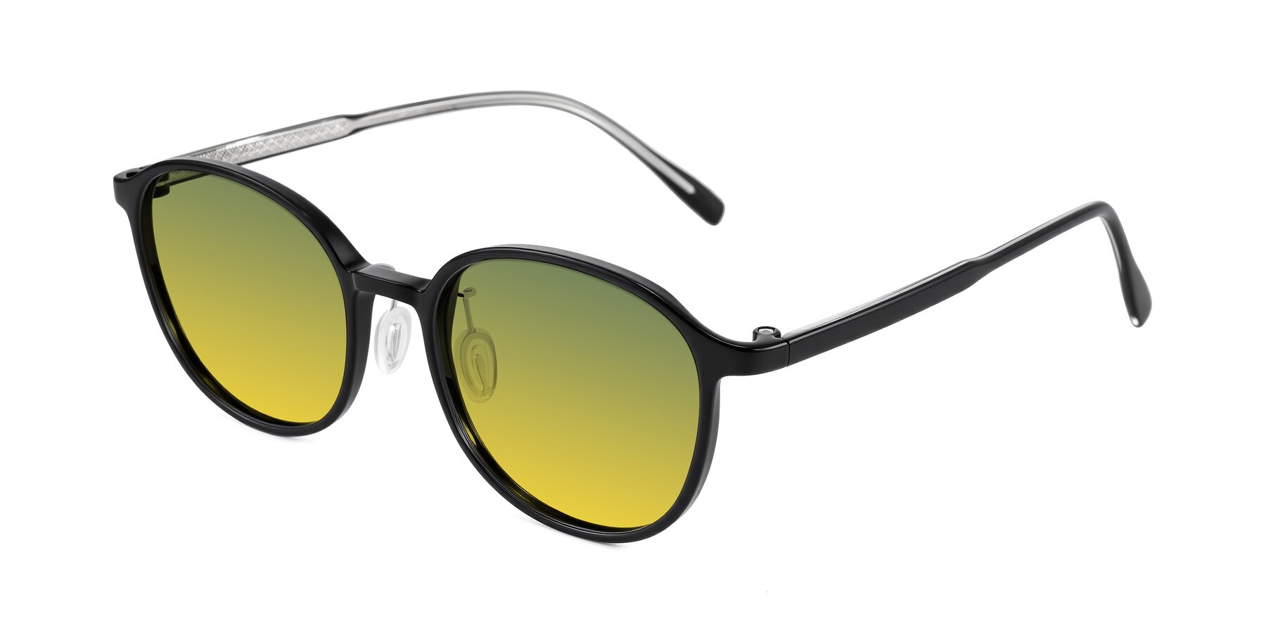 Angle of Vessani in Black with Green / Yellow Gradient Lenses