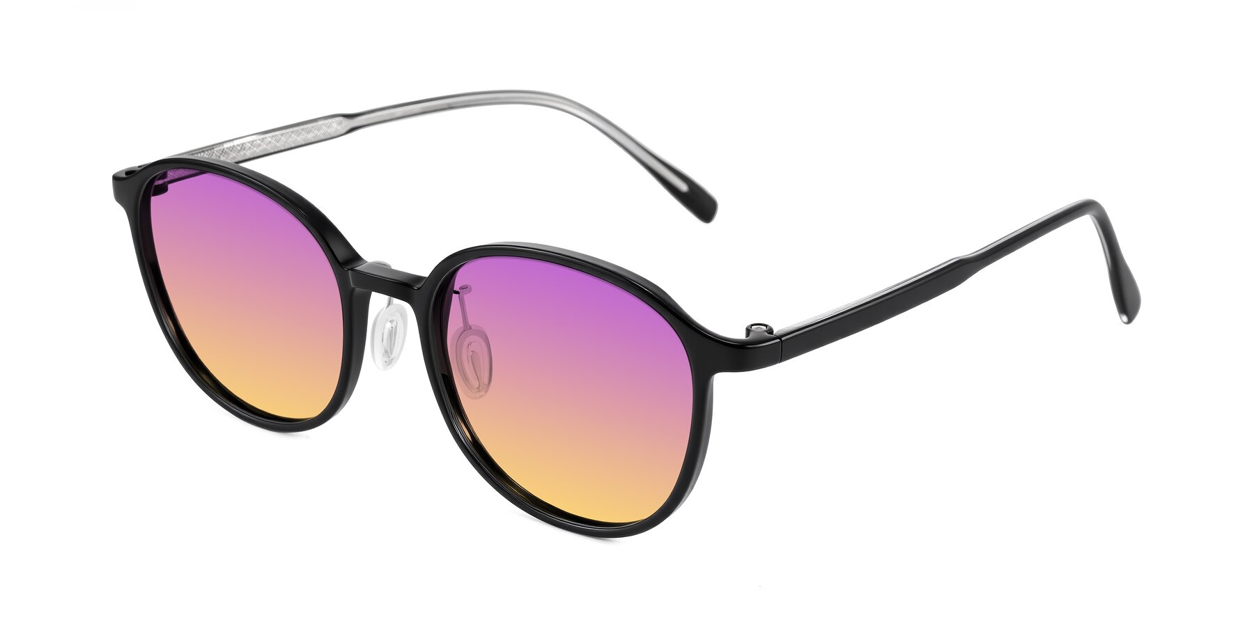 Angle of Vessani in Black with Purple / Yellow Gradient Lenses