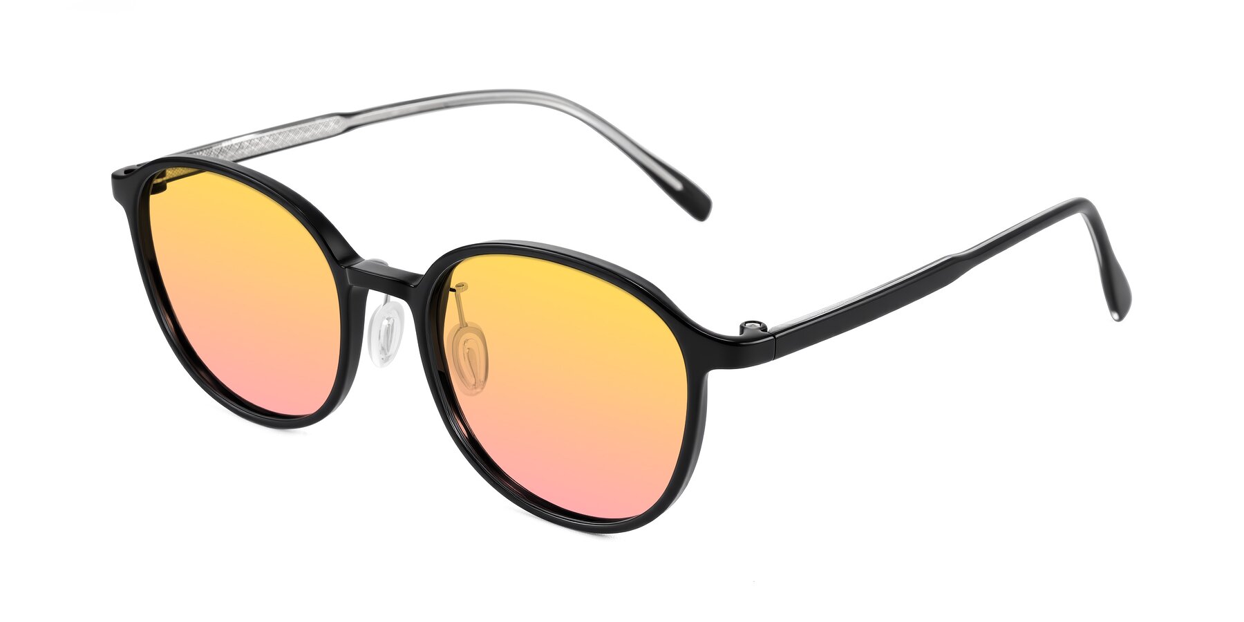 Angle of Vessani in Black with Yellow / Pink Gradient Lenses