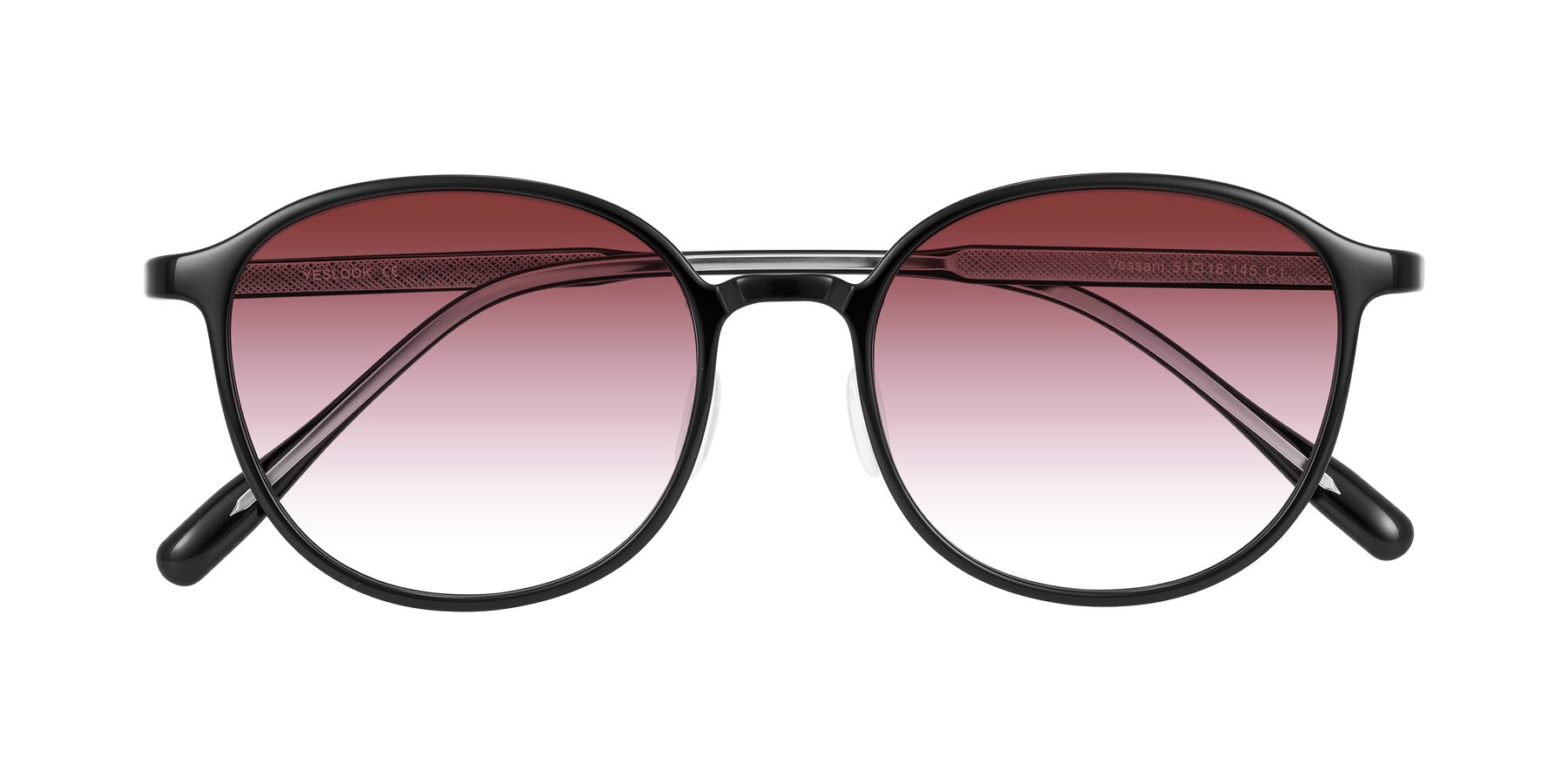 Folded Front of Vessani in Black with Garnet Gradient Lenses