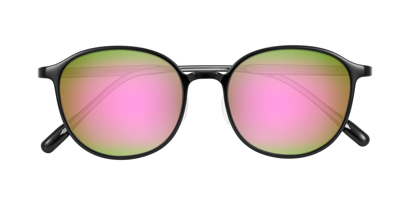 Vessani - Black Flash Mirrored Sunglasses