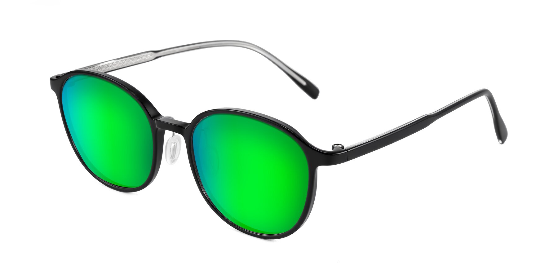 Angle of Vessani in Black with Green Mirrored Lenses