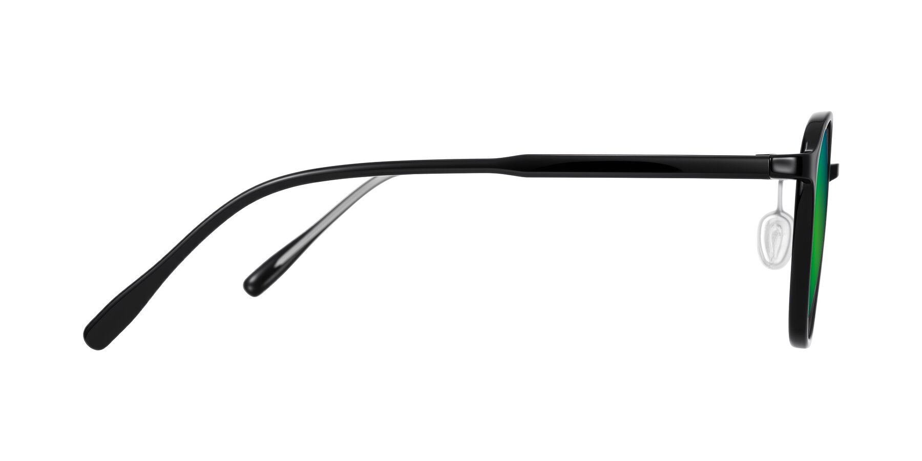 Side of Vessani in Black with Green Mirrored Lenses