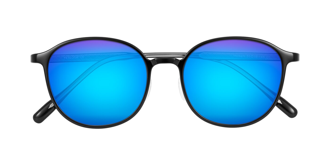 Vessani - Black Flash Mirrored Sunglasses
