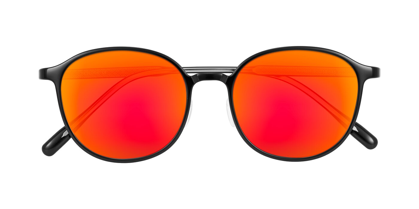 Vessani - Black Flash Mirrored Sunglasses