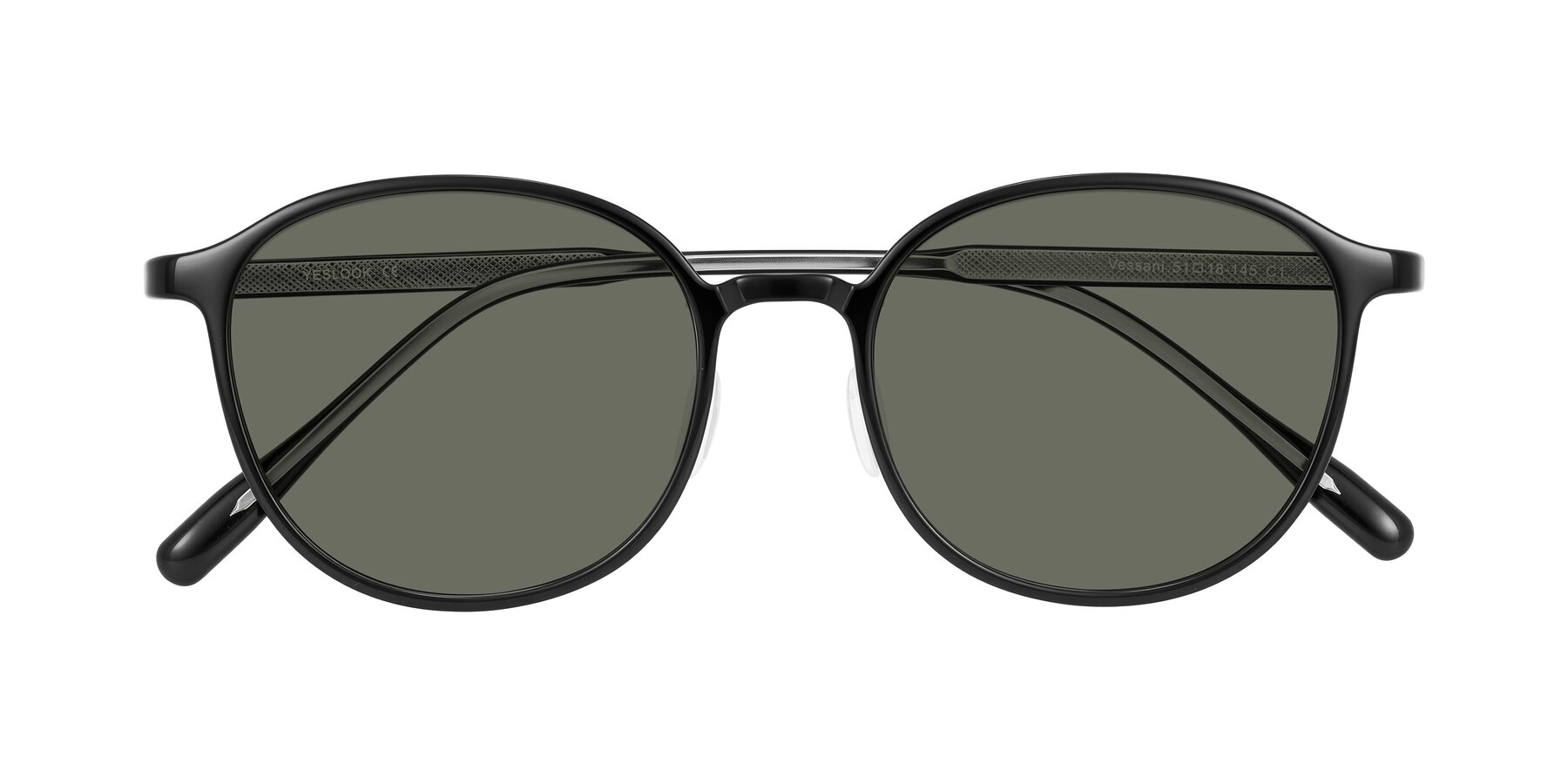 Folded Front of Vessani in Black with Gray Polarized Lenses