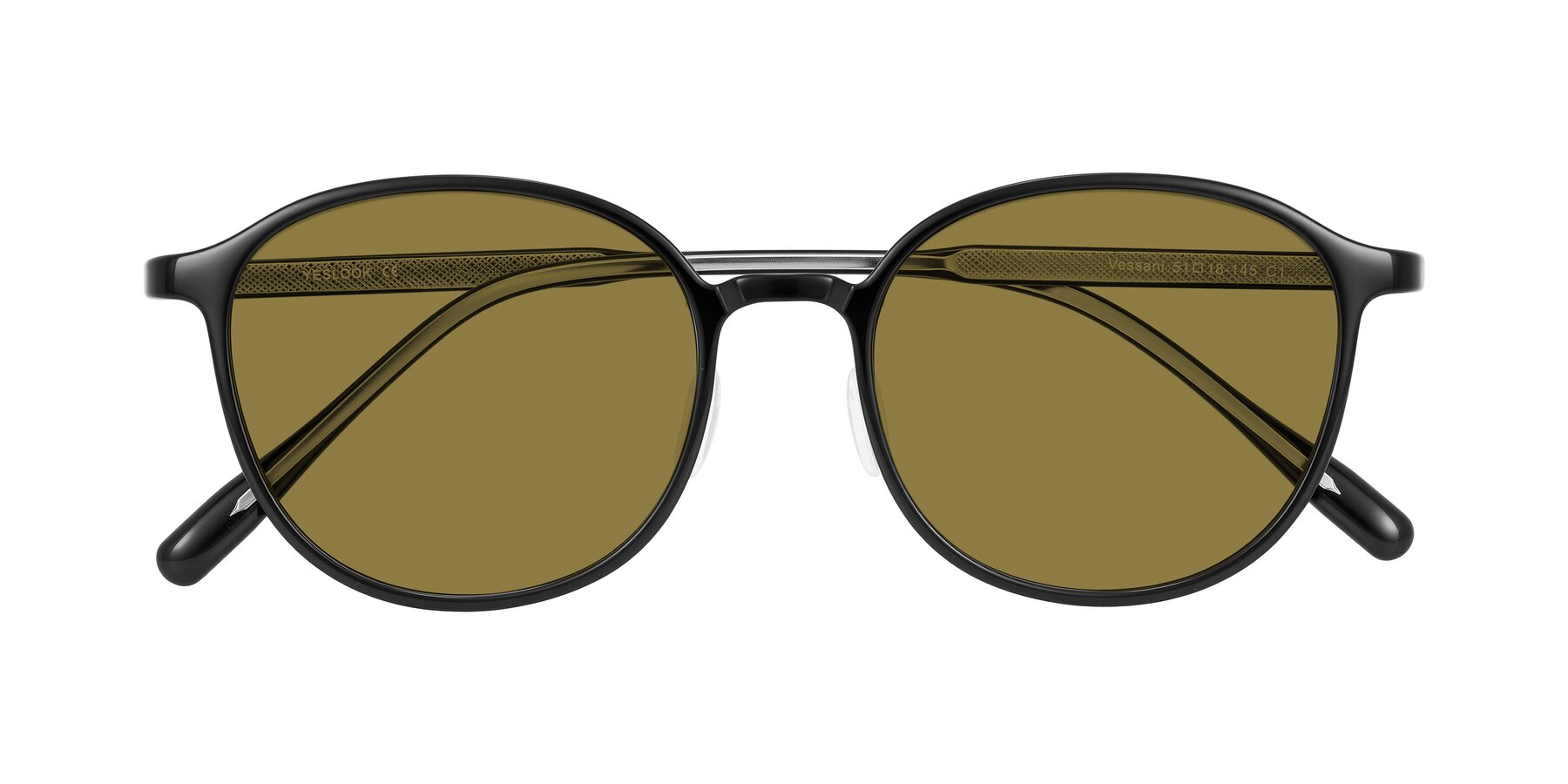 Folded Front of Vessani in Black with Brown Polarized Lenses